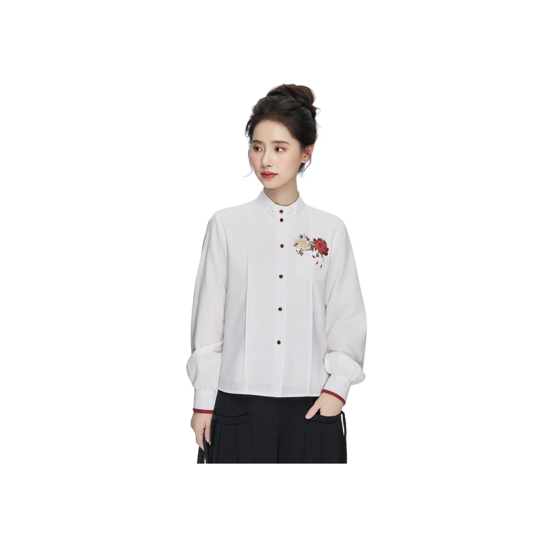 XINGHEHANGE Длинный рукав рубашка женский белый