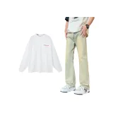 화이트 레드 텍스트 [옐로우 청바지]