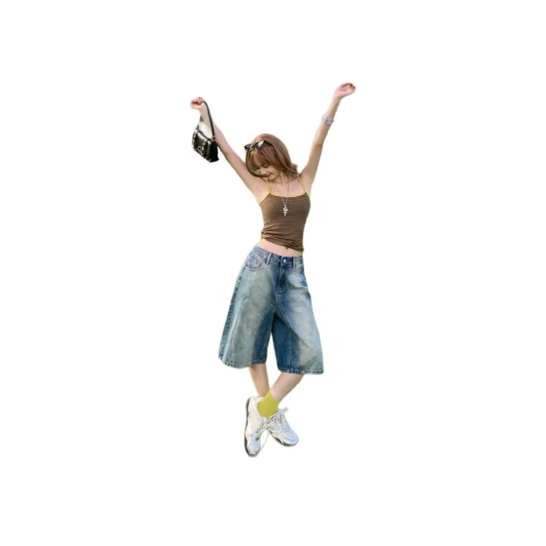 ZXBY Винтаж Брюки длиной до колена Женские Джинсовые шорты