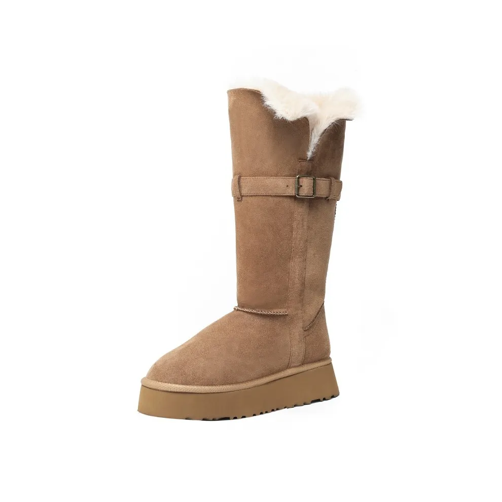 ABCFJG Knee-high Boots Women's Khaki