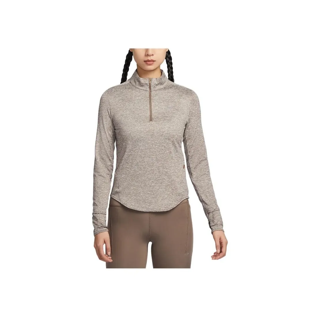 Nike Swift UVDri Fit T Shirt Women's Mink Brown/Heather Brown