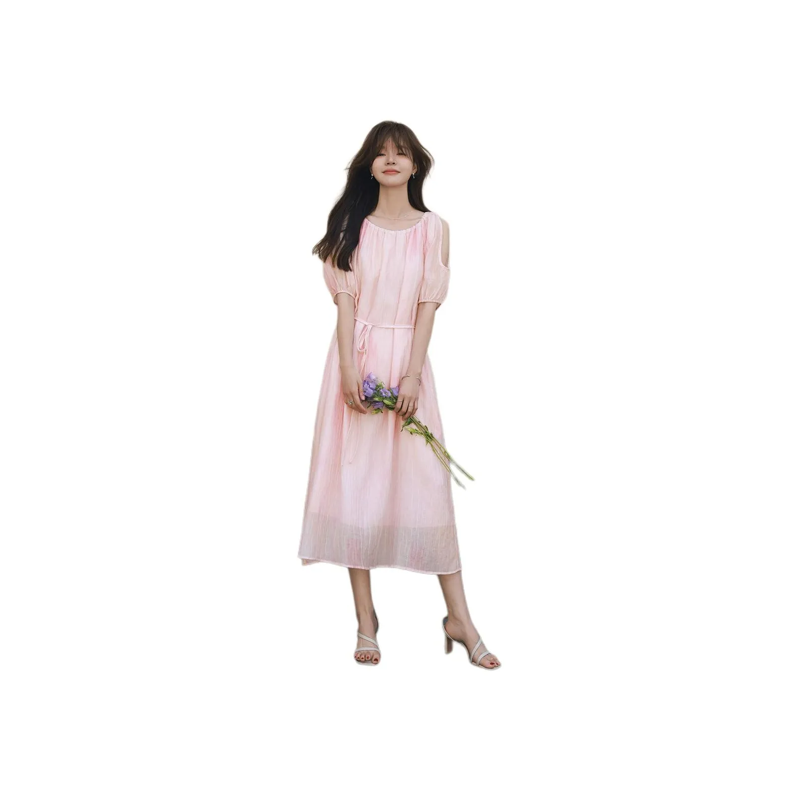 Mt Short Sleeved Dresses Women's Sheer Pink