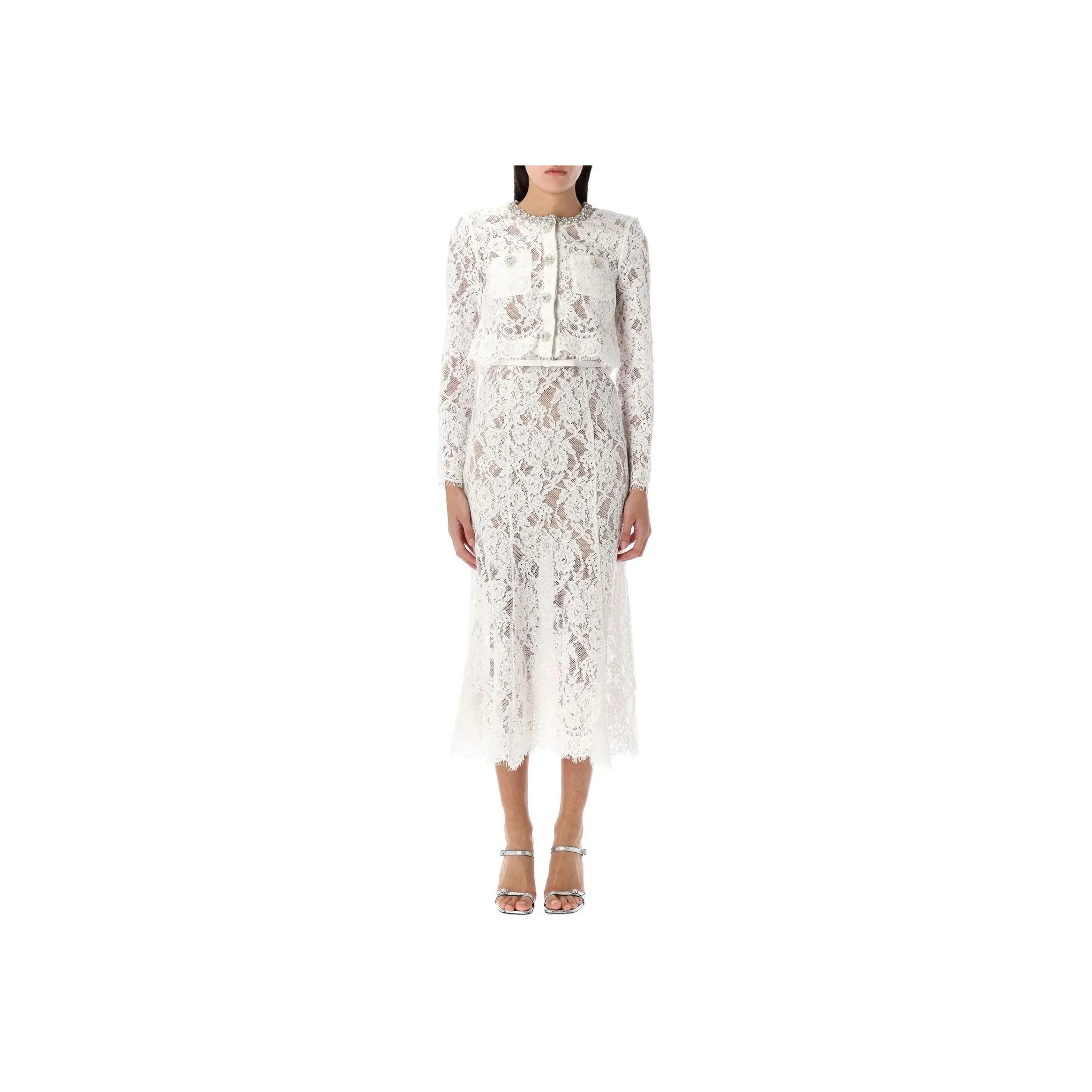 Self portrait Lace Embellished Midi Dress