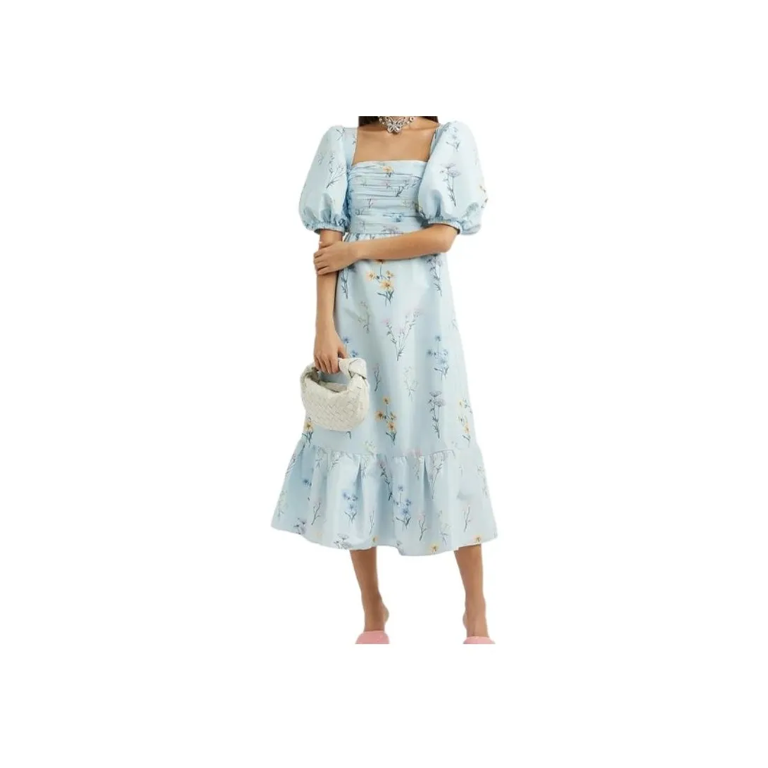 Self portrait SS22 Short Sleeved Dress Women's Blue