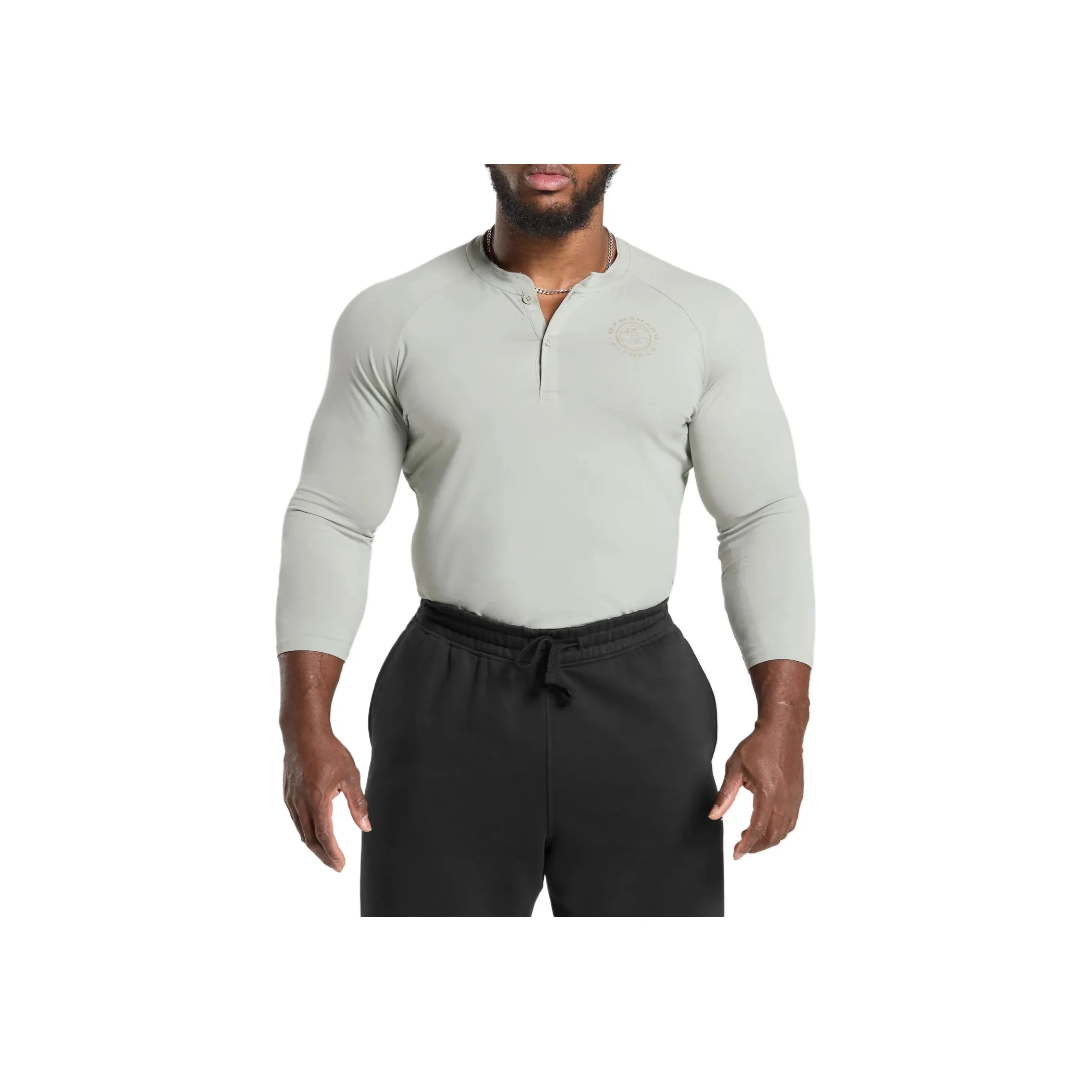 GYMSHARK Legacy Henley T Рубашка Мужская Lime Gray