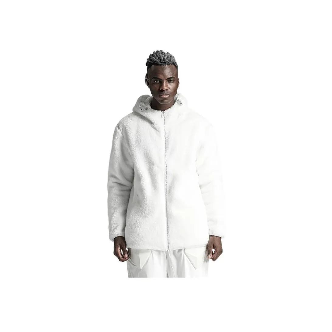 NORVINCY Pure White Sherpa Puffer Jacket Velvet Jacket Unisex