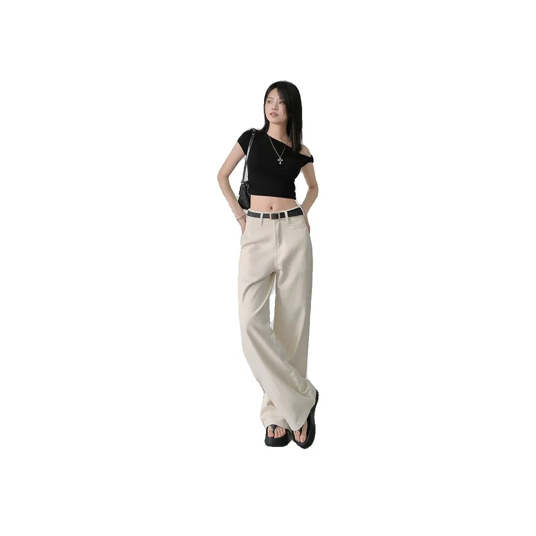 Yynw Jeans Women's Beige Apricot