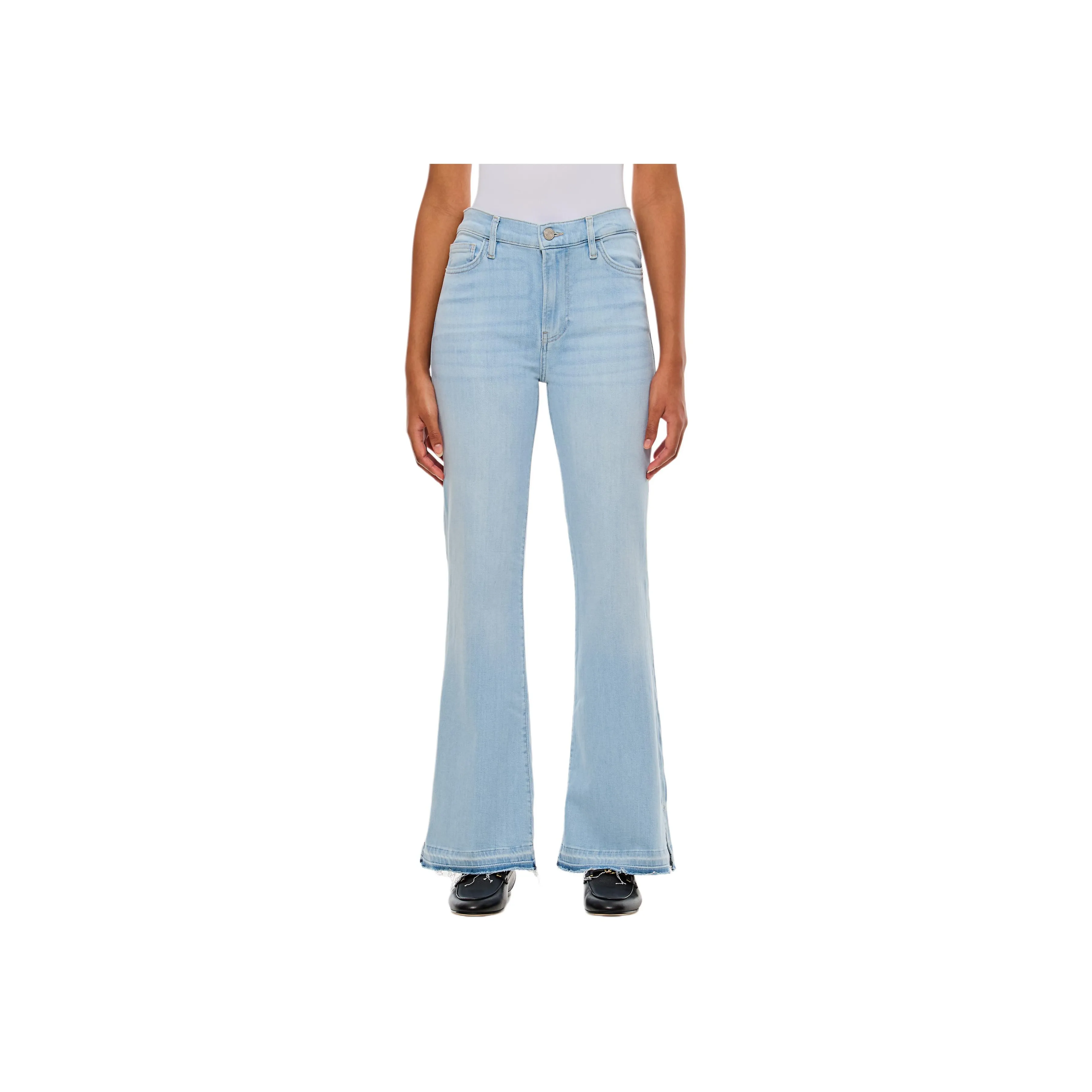 FRAME Le Easy Flare Released Fray Side Slit Jeans
