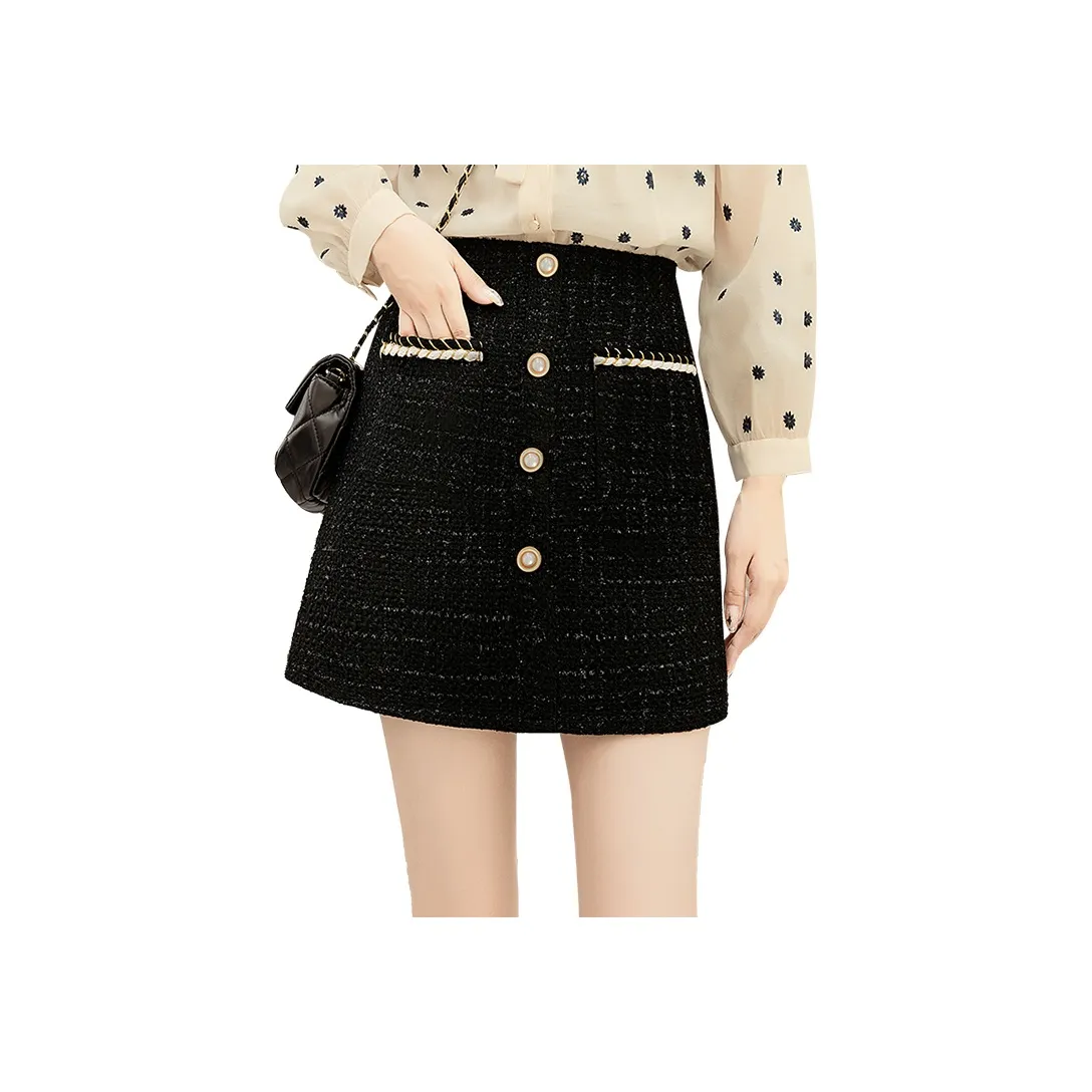 Cypress House Повседневные короткие юбки Женские Черный