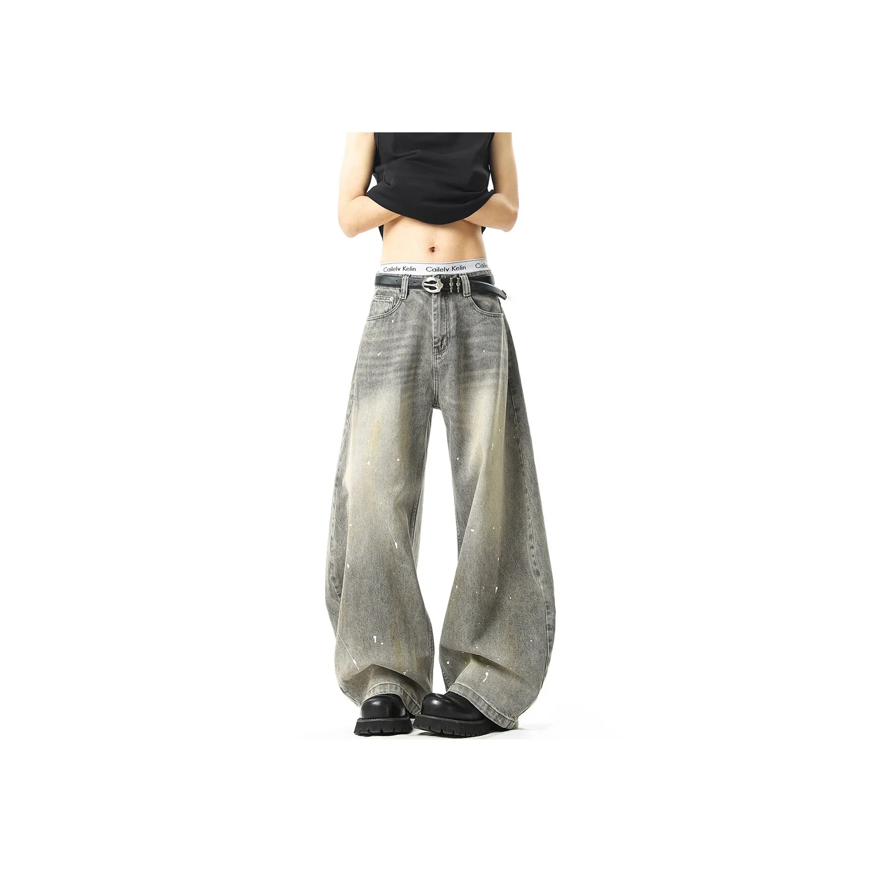 PANDA ADEVIL Серый Унисекс Джинсы