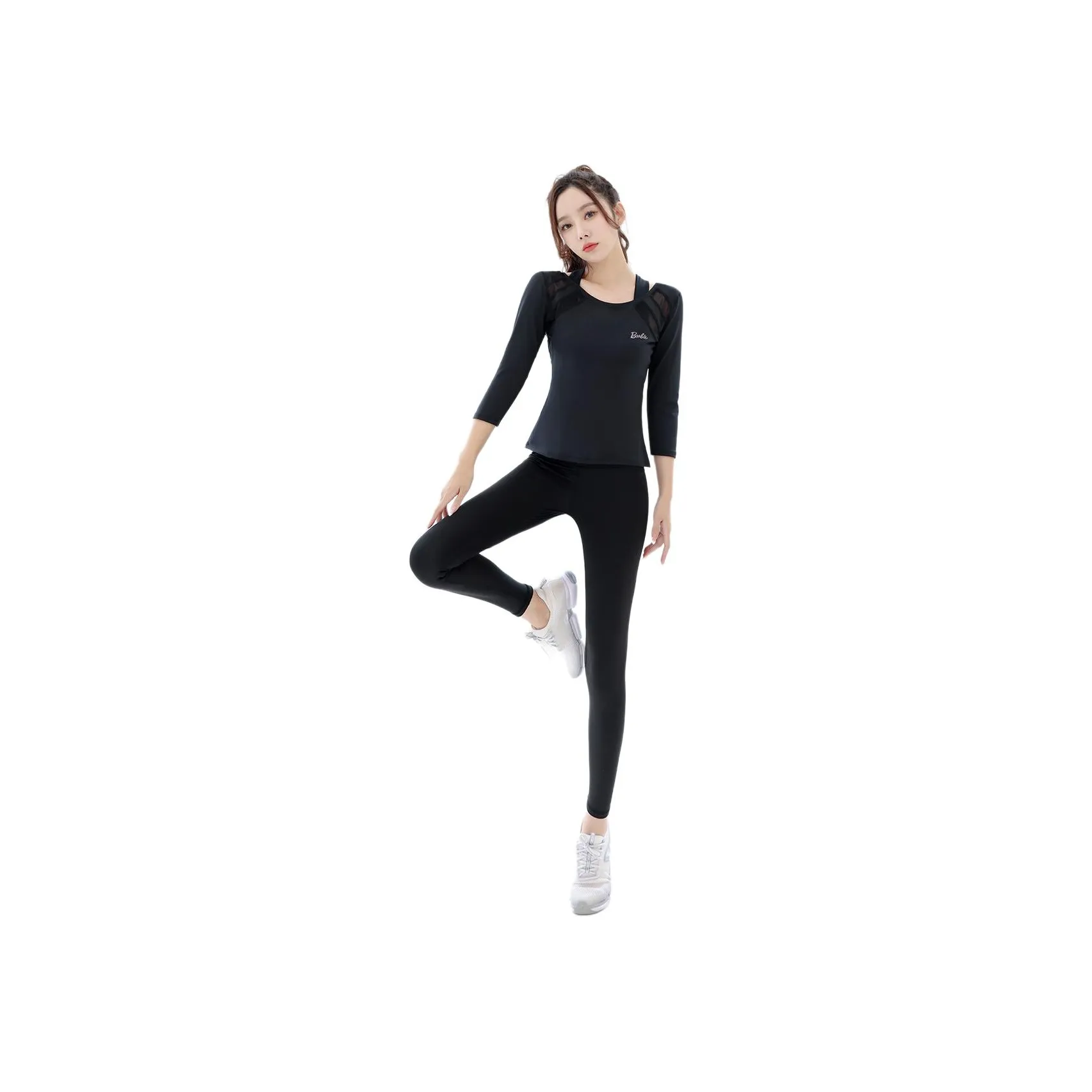 Barbie Yoga T Shirts Women's Black