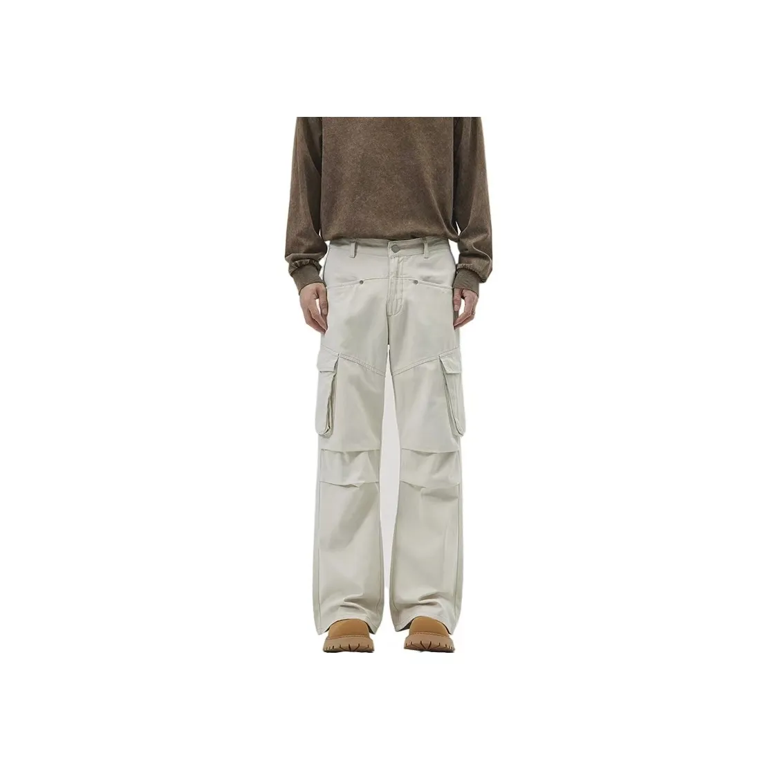 Dounkol Jeans Unisex Apricot White