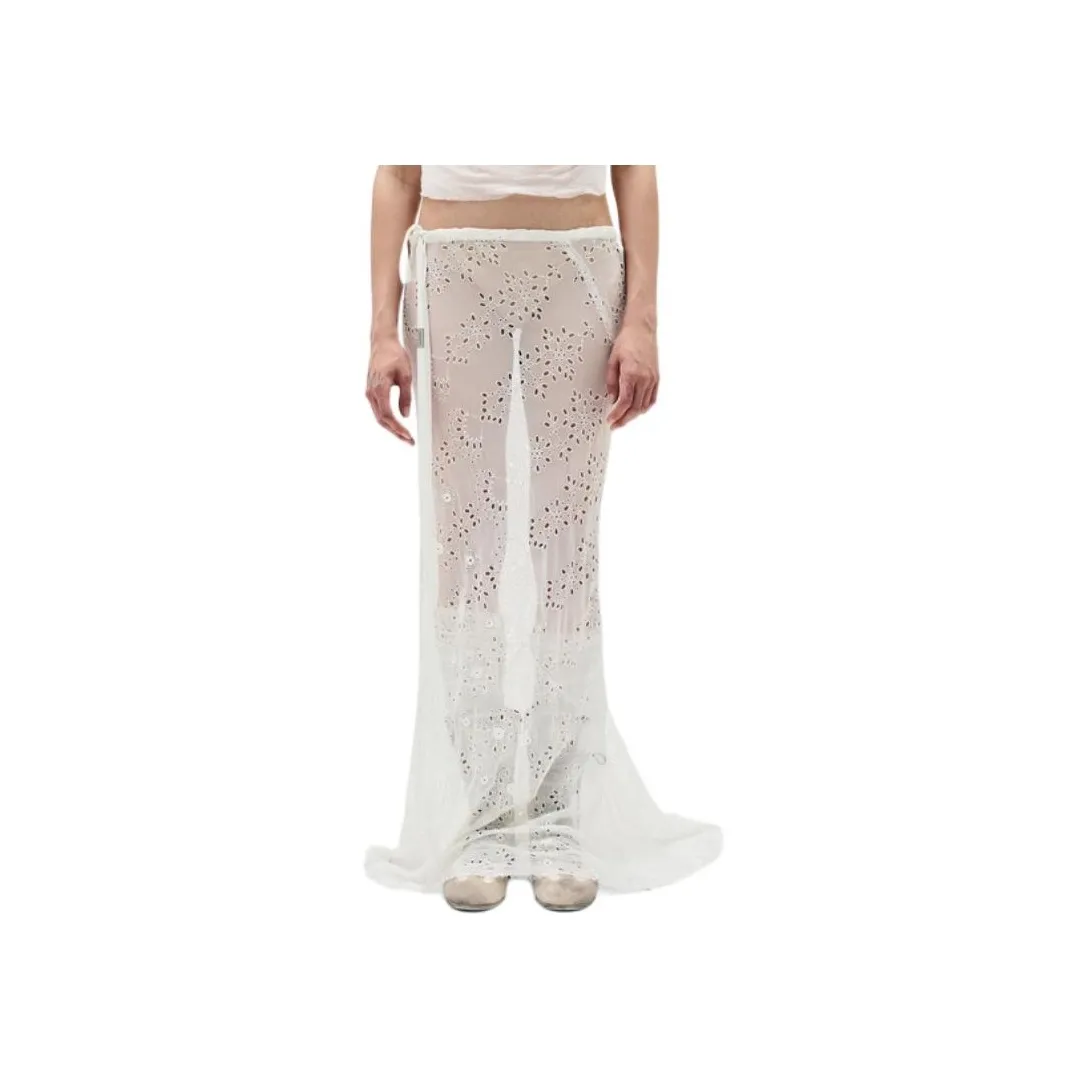 Ann Demeulemeester SS25 Casual Long Skirt Women's White