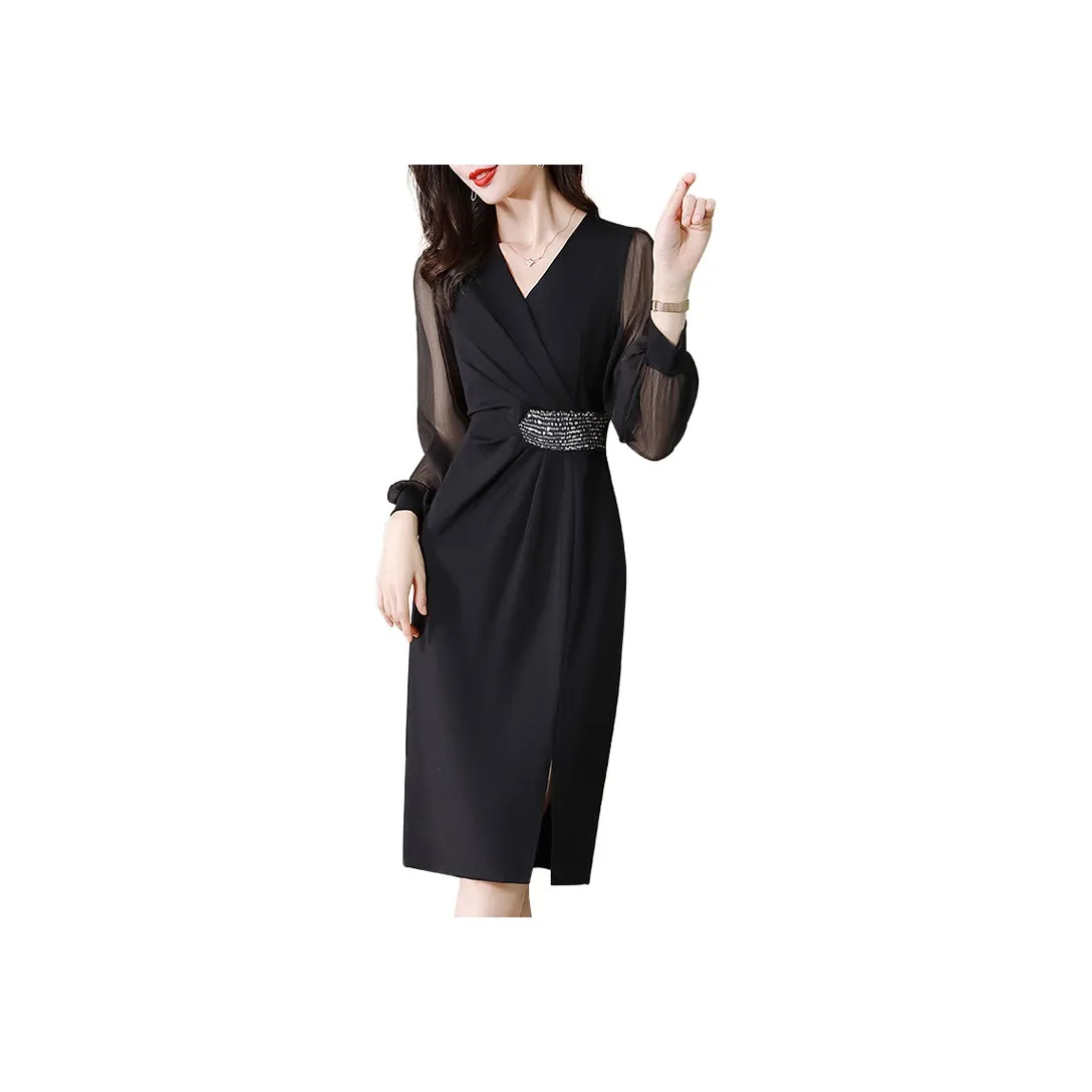 Cypress House Long Sleeved Dress Women's Black
