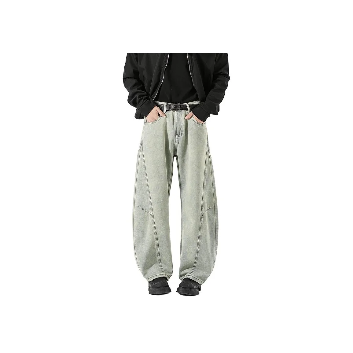 JASONWOOD Cowboy On The Run Jeans Unisex Distressed Gray