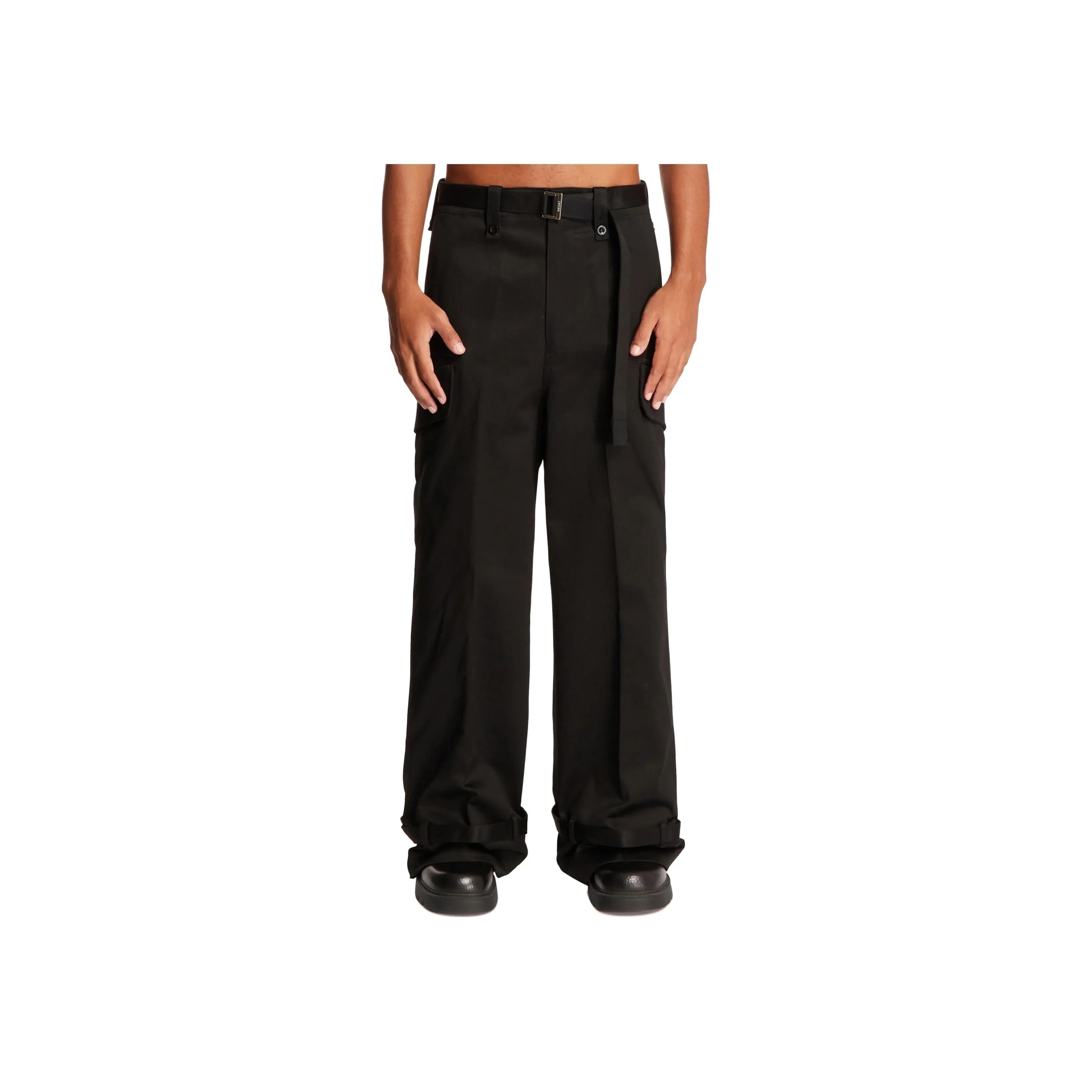 Sacai High Waist Belted Trousers