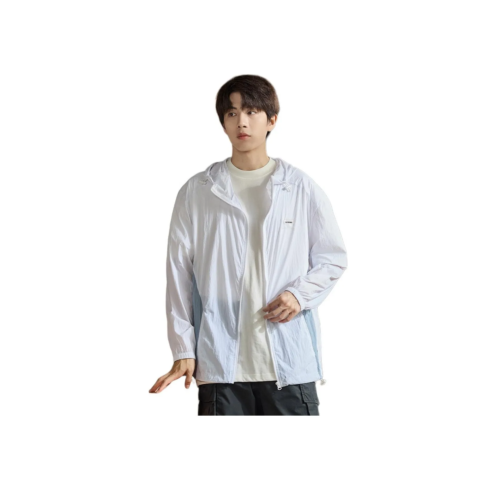 Tonlion UV Protection Sun Protection Clothing Men's Raw White