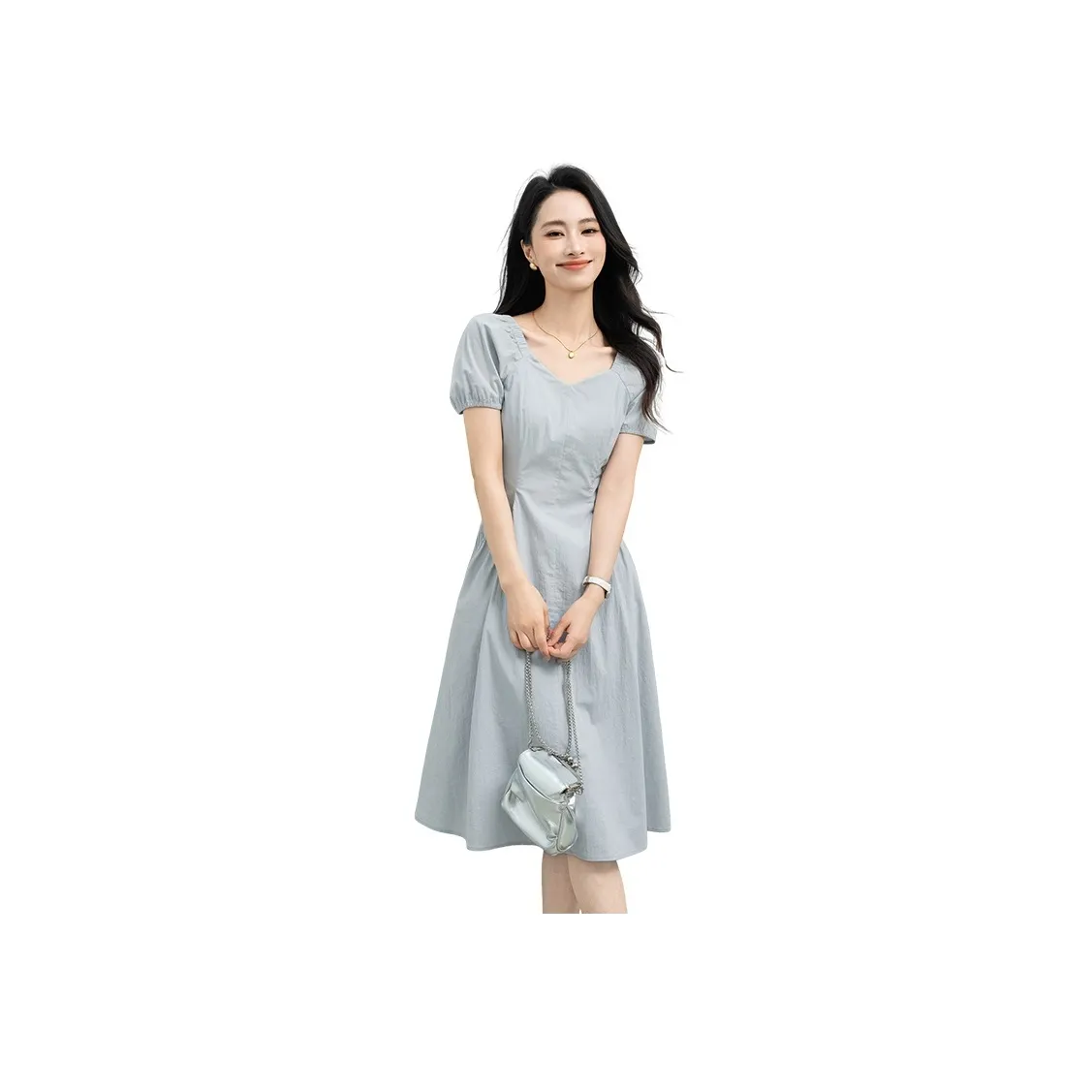 Shavani Летний Короткий Рукав Платье Женское