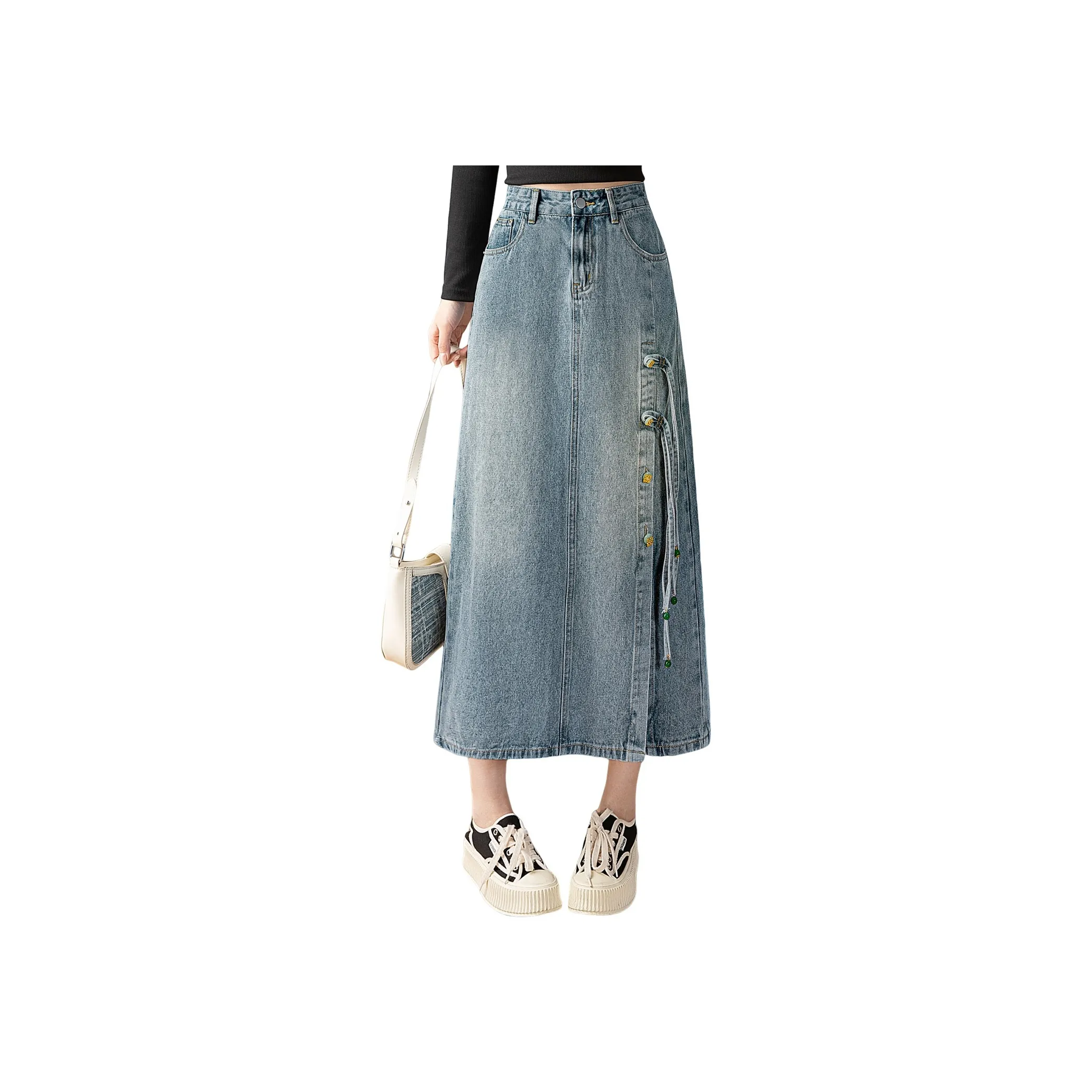 Cypress House Denim Long Skirt Women's Light Blue