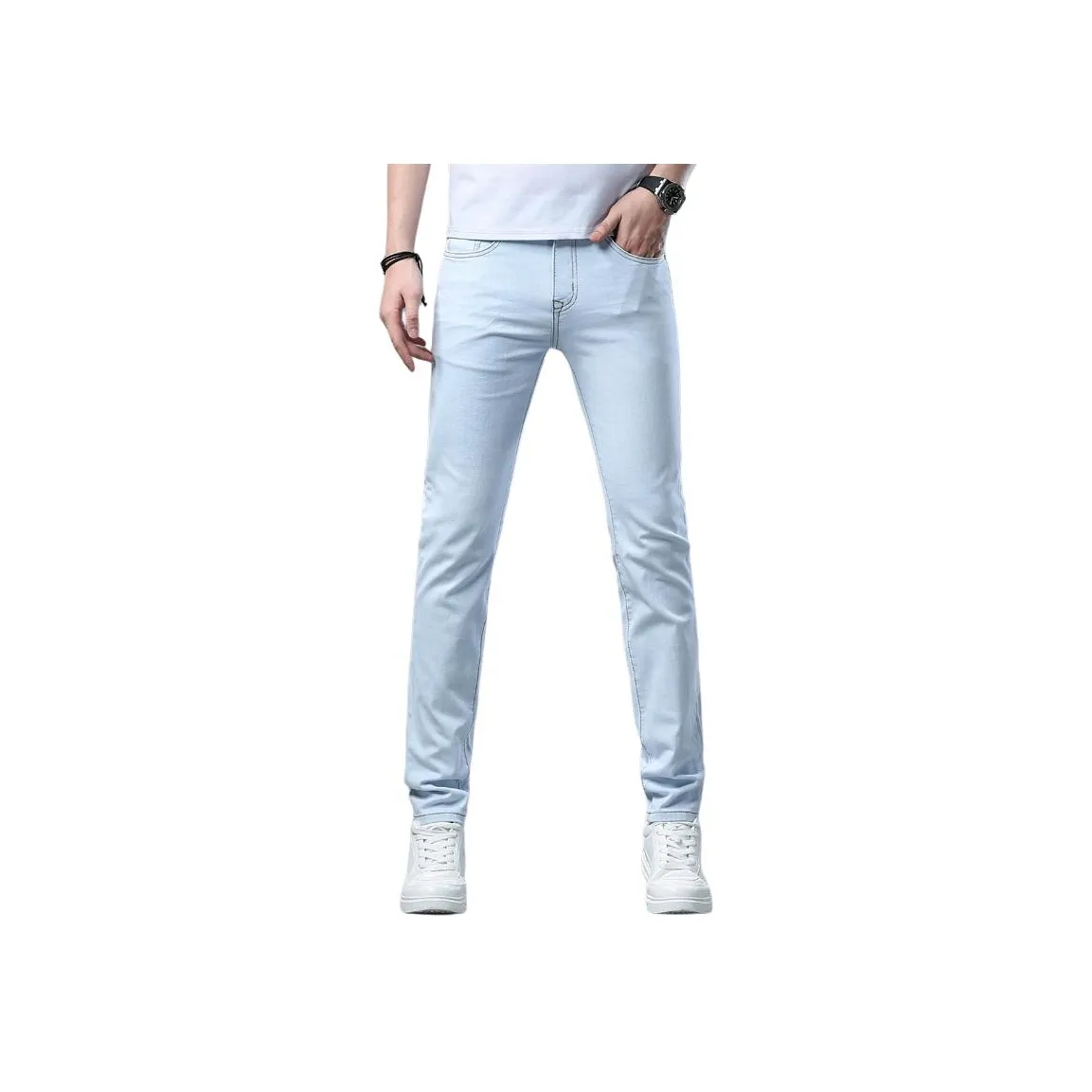 JIKENDI Светло-синие мужские джинсы
