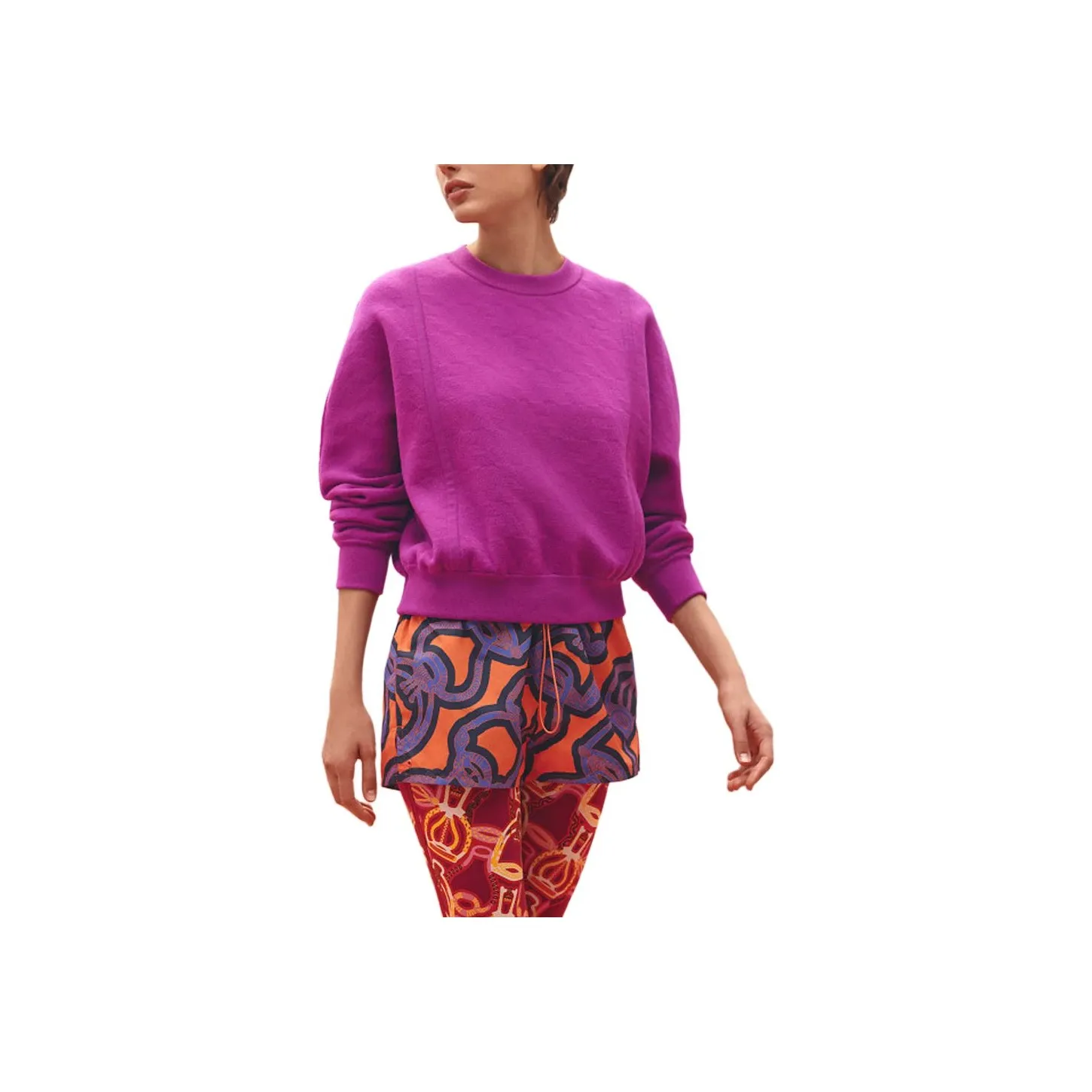 HERMES Casual Shorts Women's Orange Mixed Color