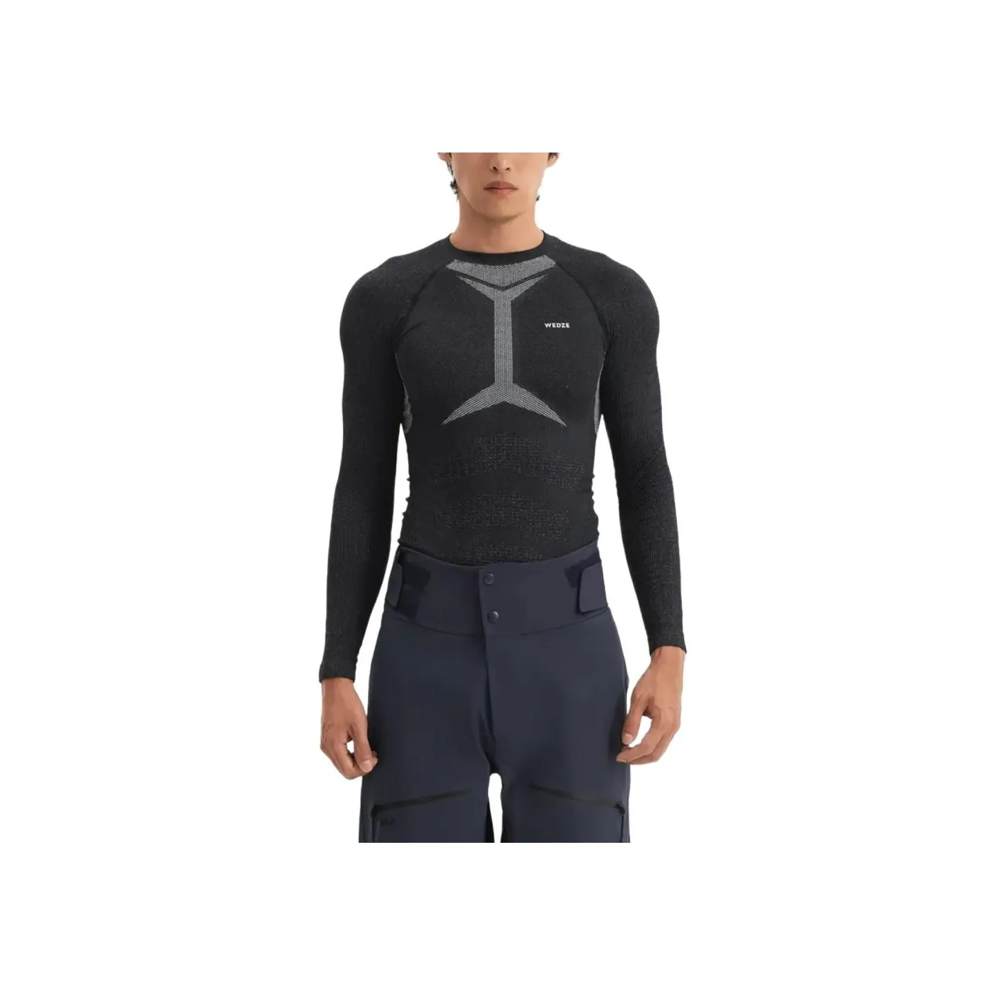 DECATHLON WEDZE Undershirt Men's Smoky Black/Snow