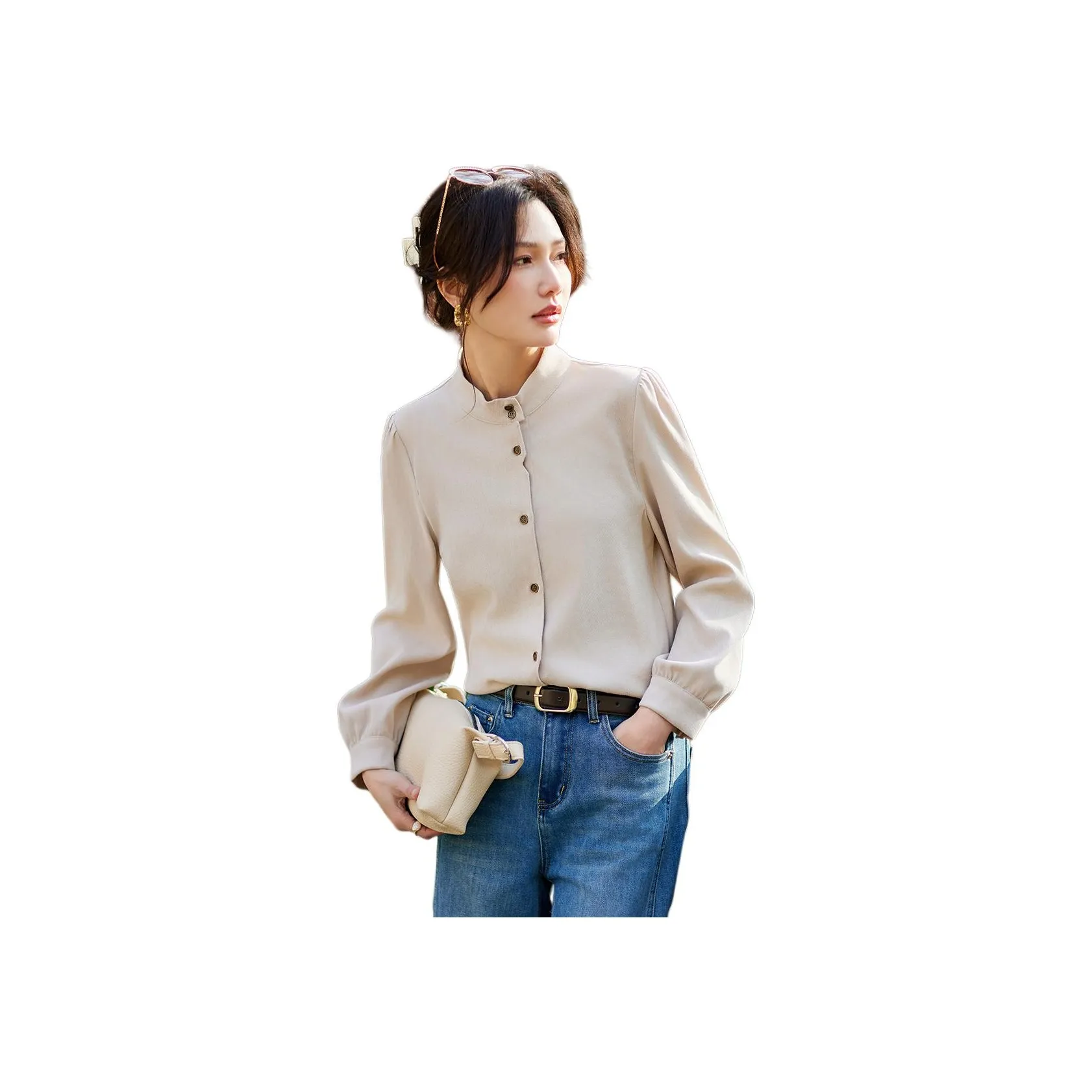 TERRE BLEUE Spring Fall Winter Shirt Loose Fit Women's