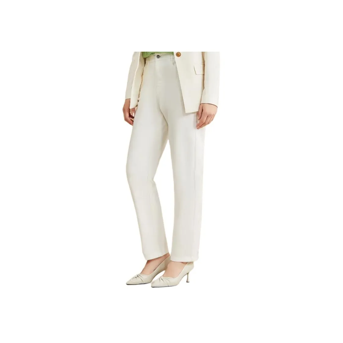 Yiner Jeans Women's Cream White