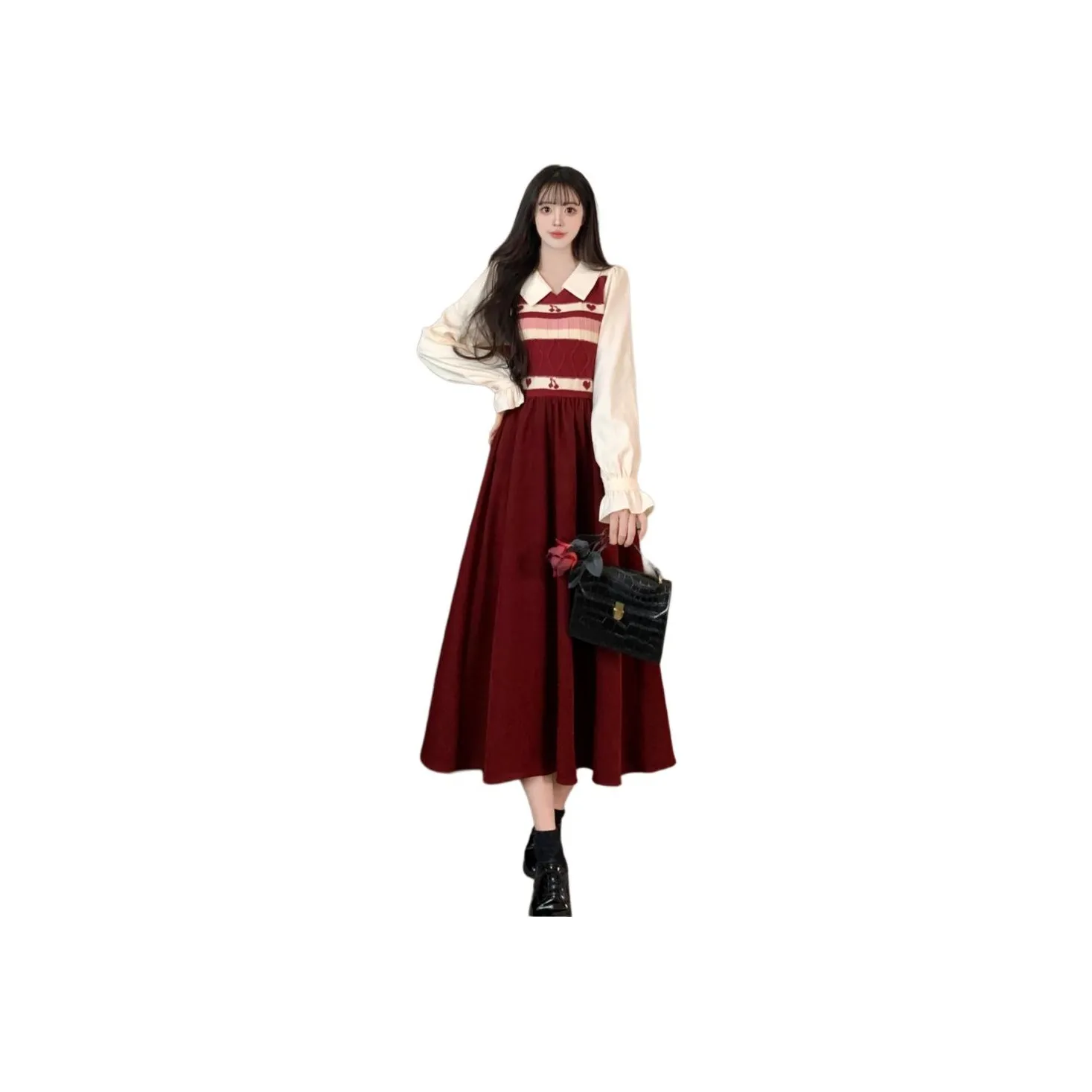 Pear 99 Длинное платье с длинными рукавами женское