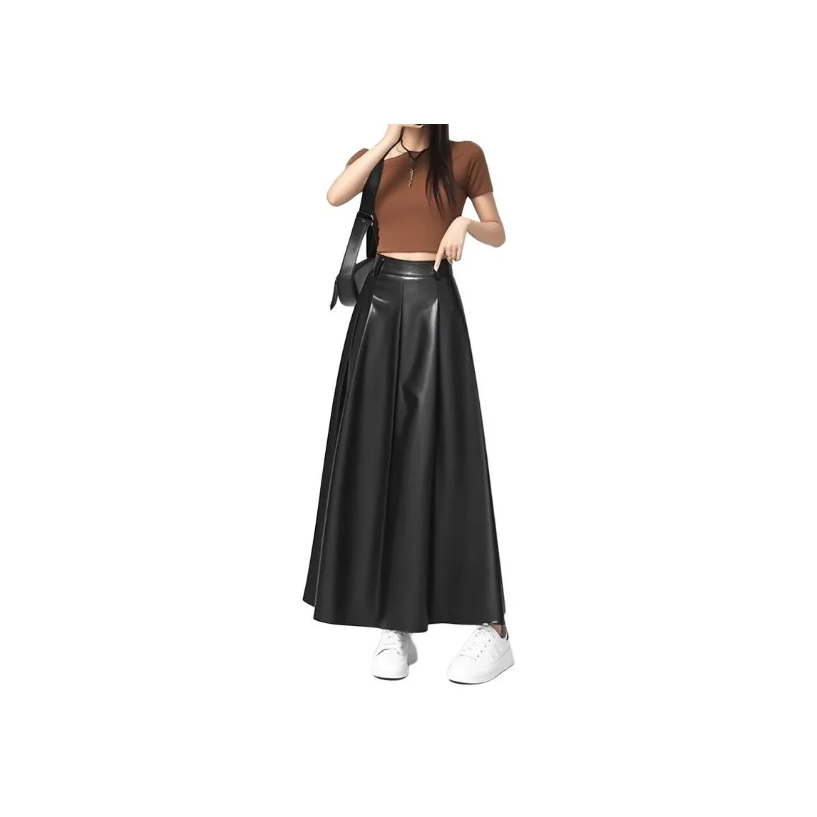 HELEH Leather Long Skirts Women's