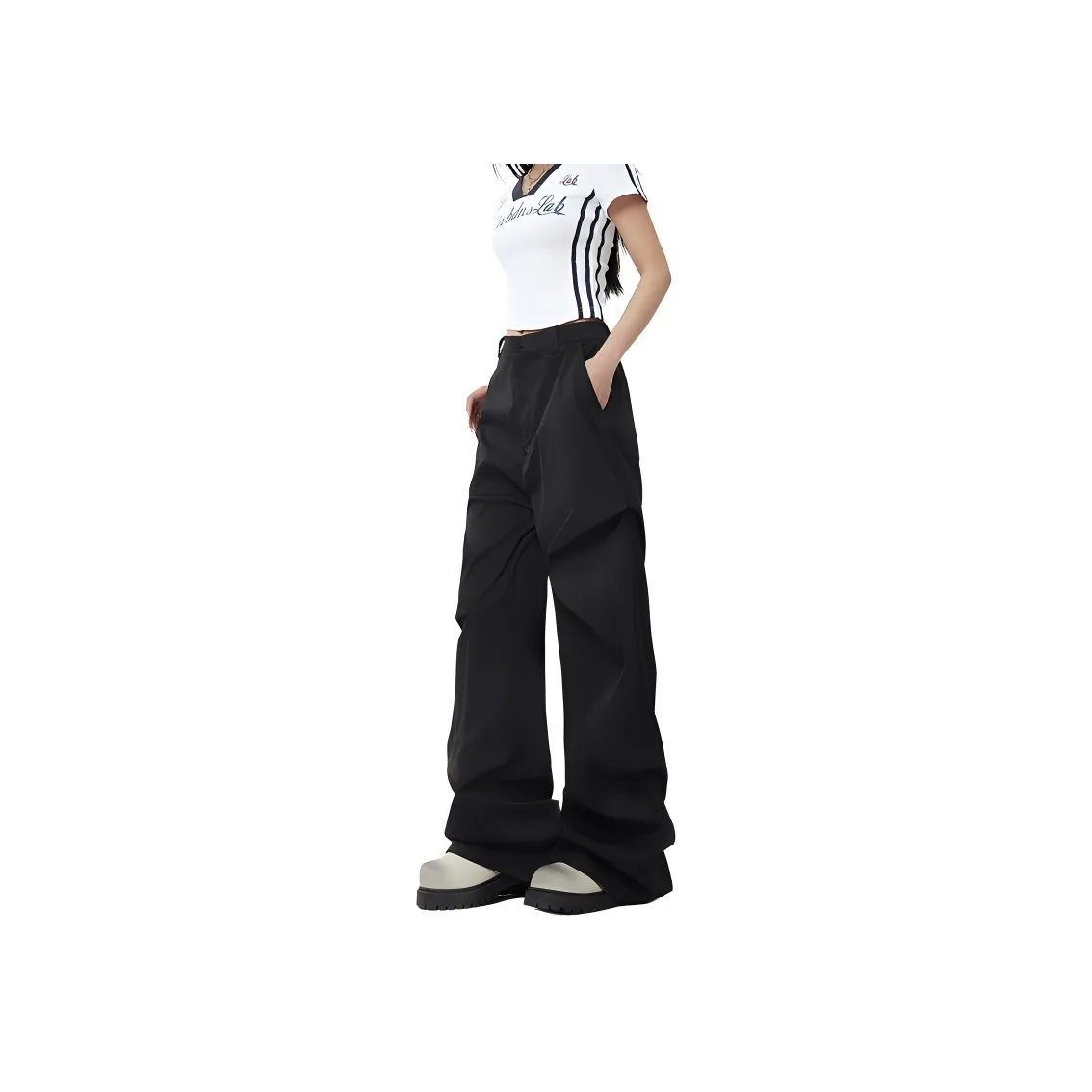 HEYMARKET Черные Женские Повседневные Брюки