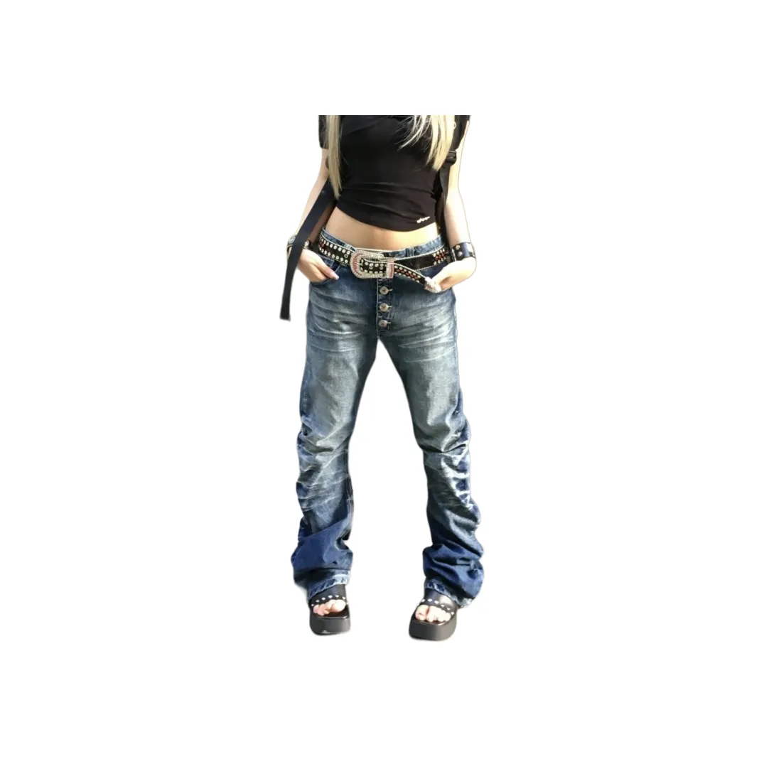 SAGP Lightning Pattern Blue Unisex Jeans