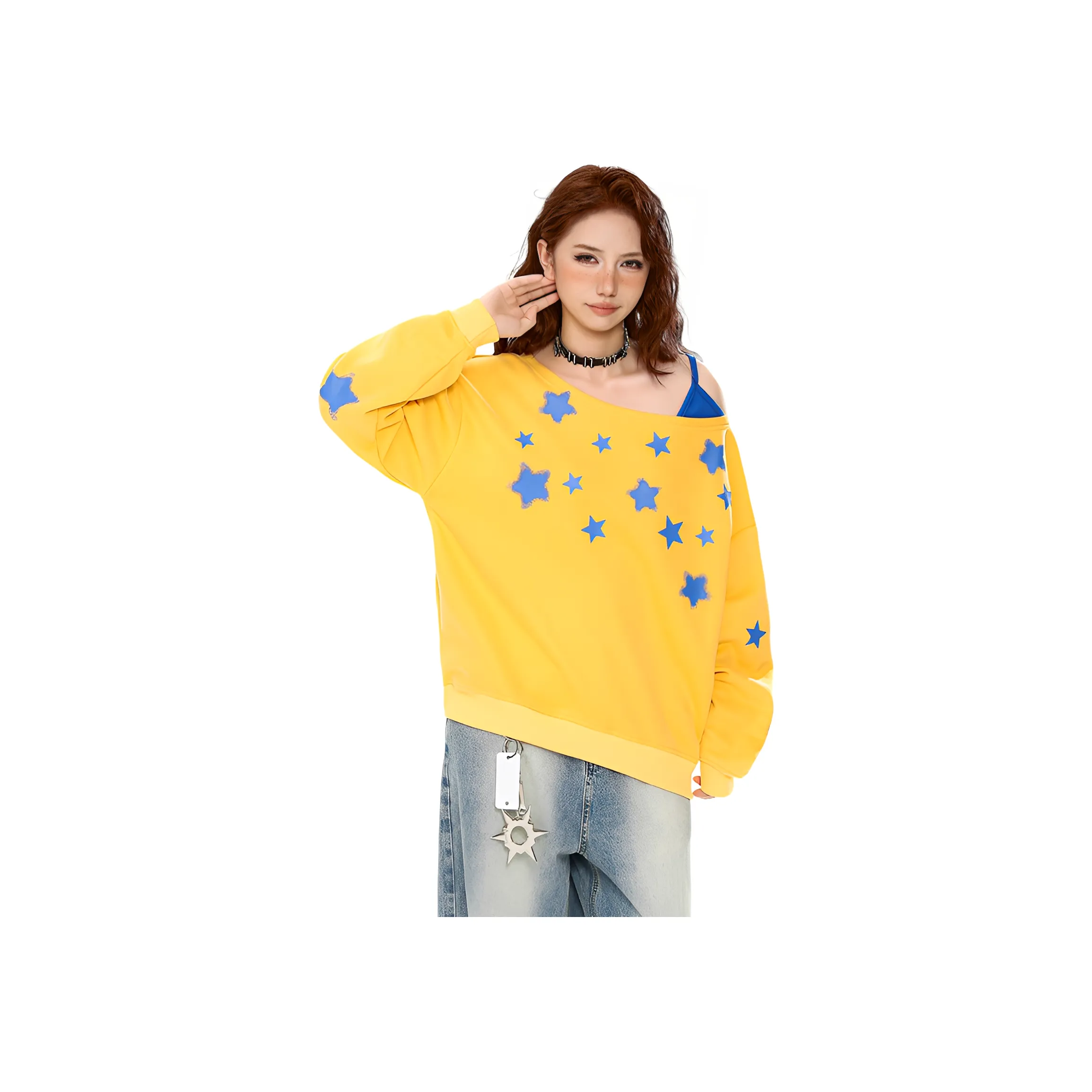 HUICUIGE Желтый Женский Свитшот