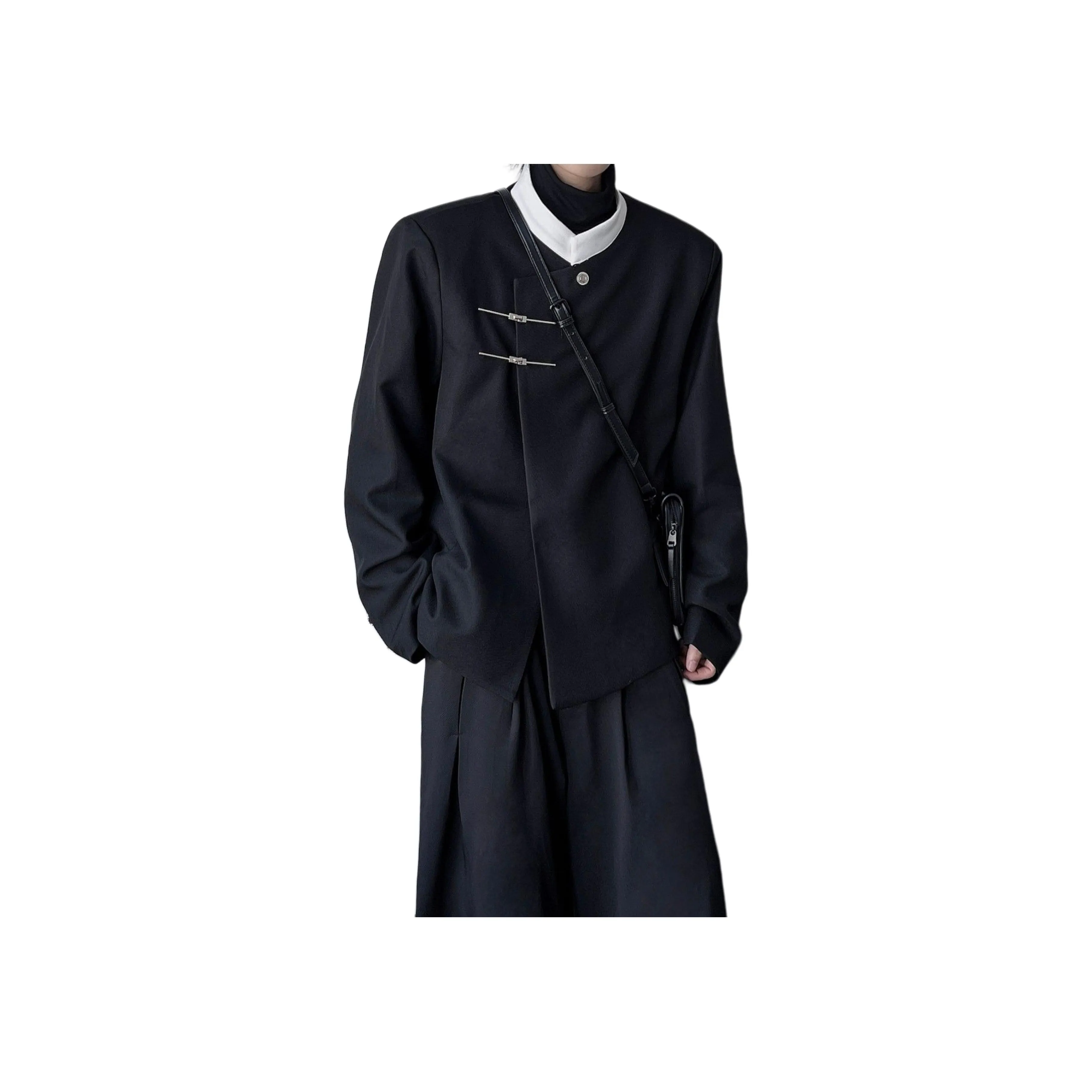 FONDLOOK Бизнес-костюм Пальто Унисекс Черный