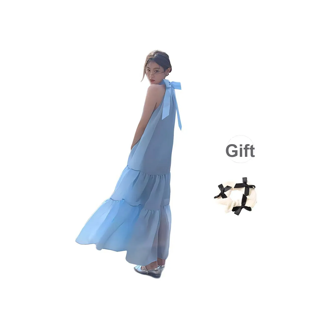 TURN UP Sleeveless Dress Women's Sky Blue