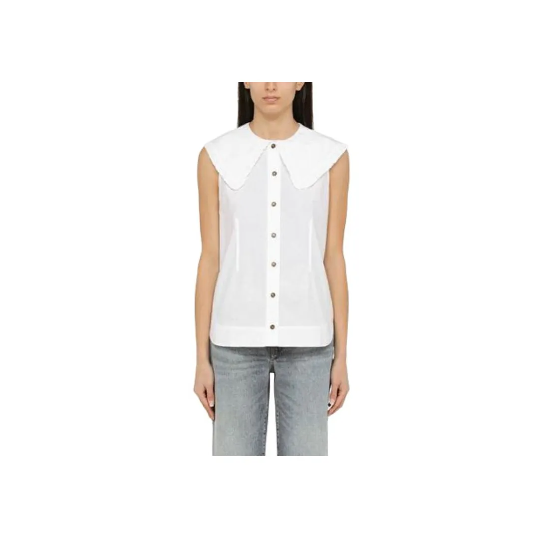 GANNI Ruffled Detail Sleeveless Blouse