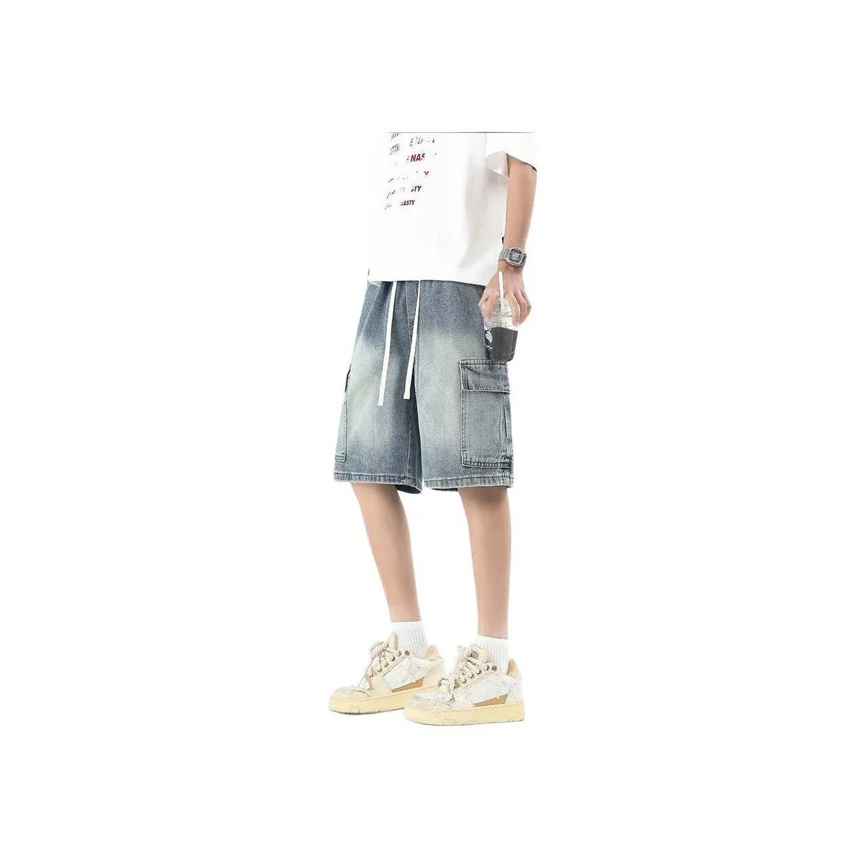 BEAR UNION Denim Shorts Unisex Dark Blue