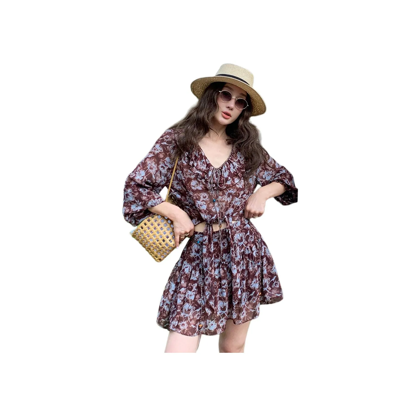 NANING 9 Кофе Женские Комплекты с Юбкой