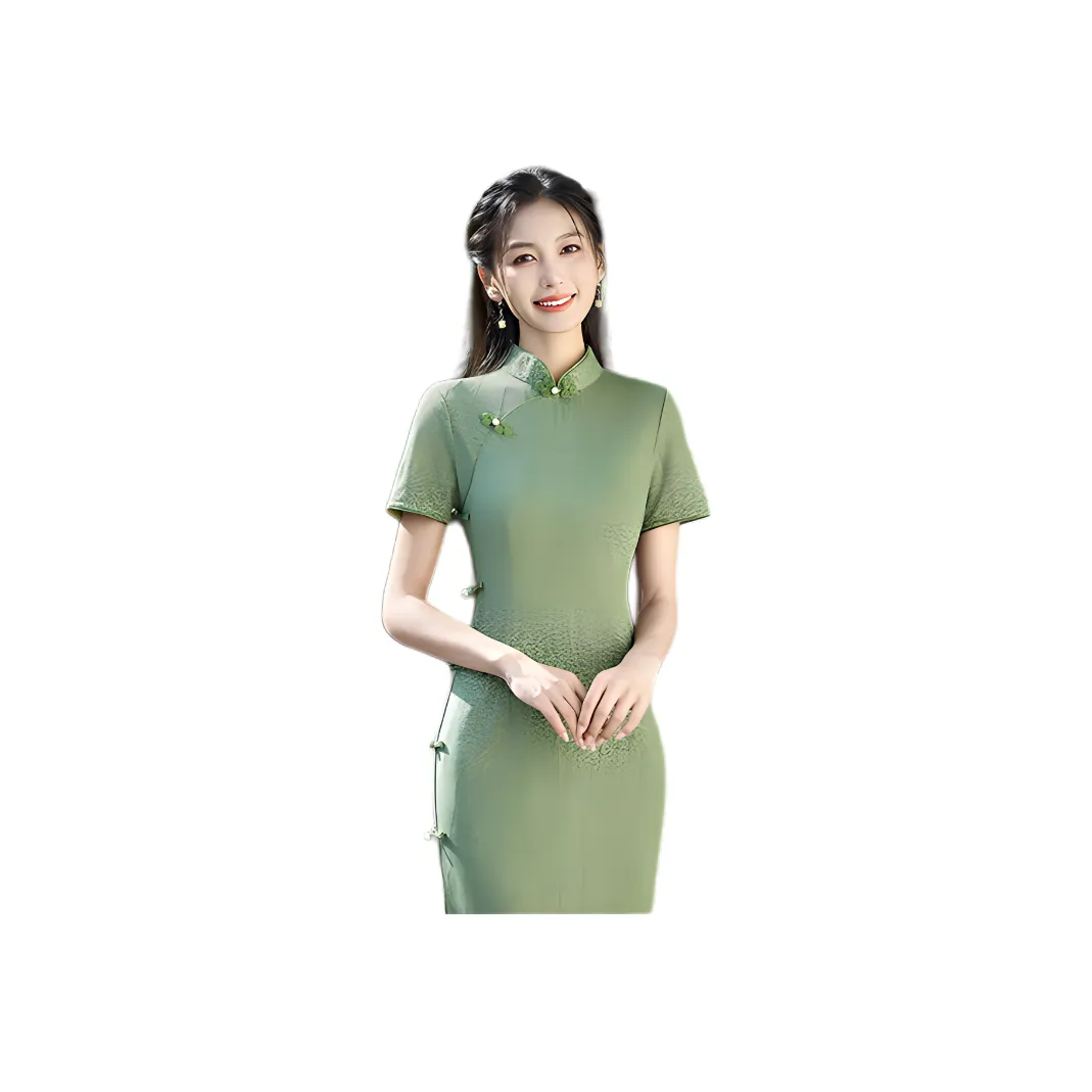 ENEESSI Spring And Summer Cheongsam Women's Leather Pink Dark Purple Olive Green