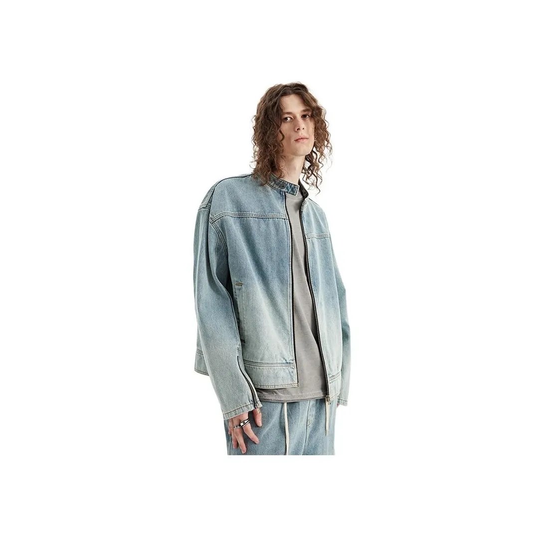 Organic Emotion Denim Jacket Unisex Washed Blue