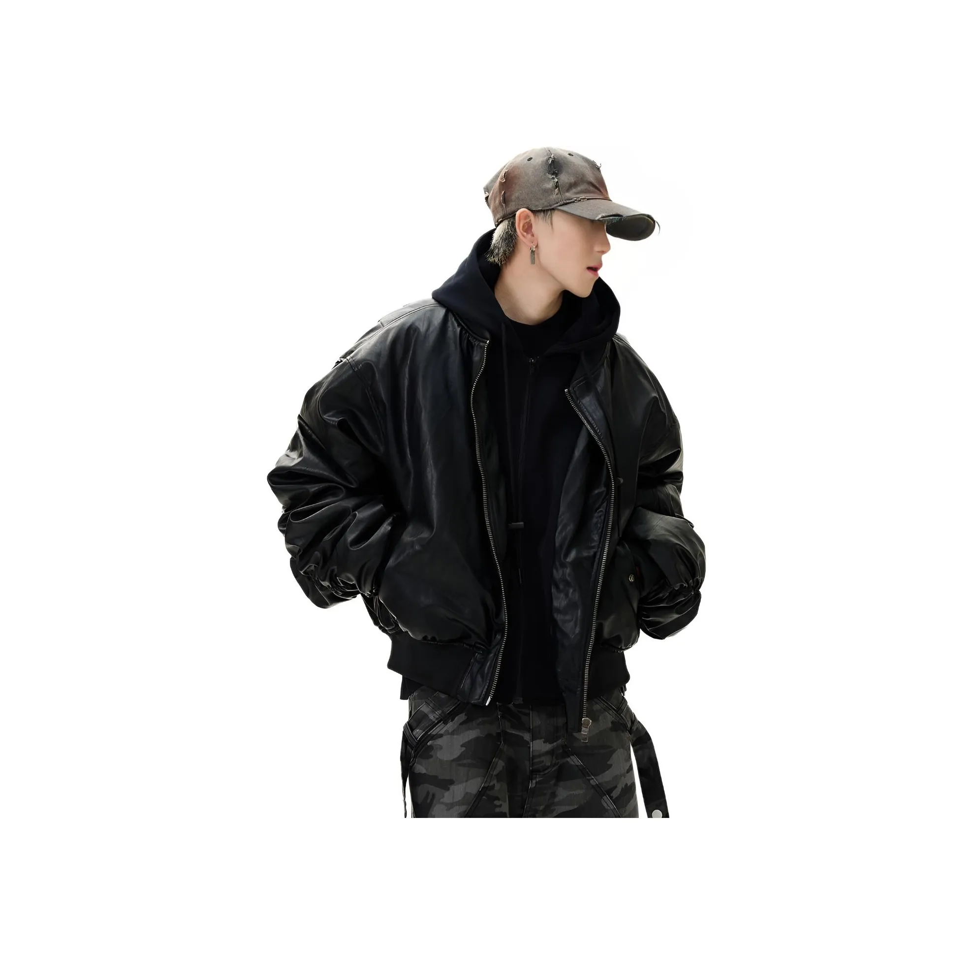 WHELVE Черный Унисекс Кожаные куртки