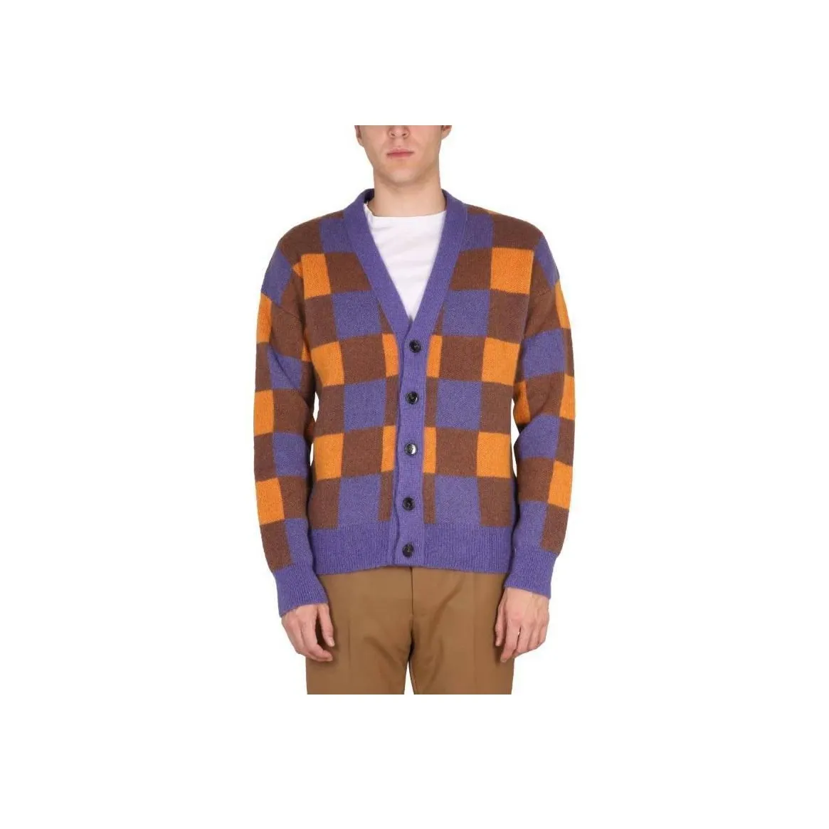 Drôle De Monsieur Checked Mohair blend Cardigan