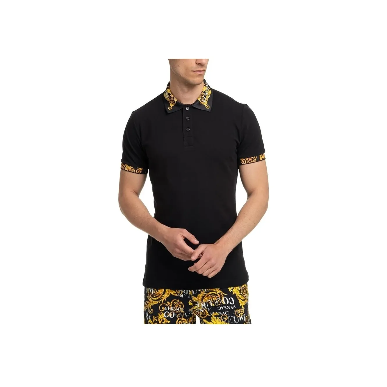 VERSACE JEANS COUTURE Polo Shirts Men Black