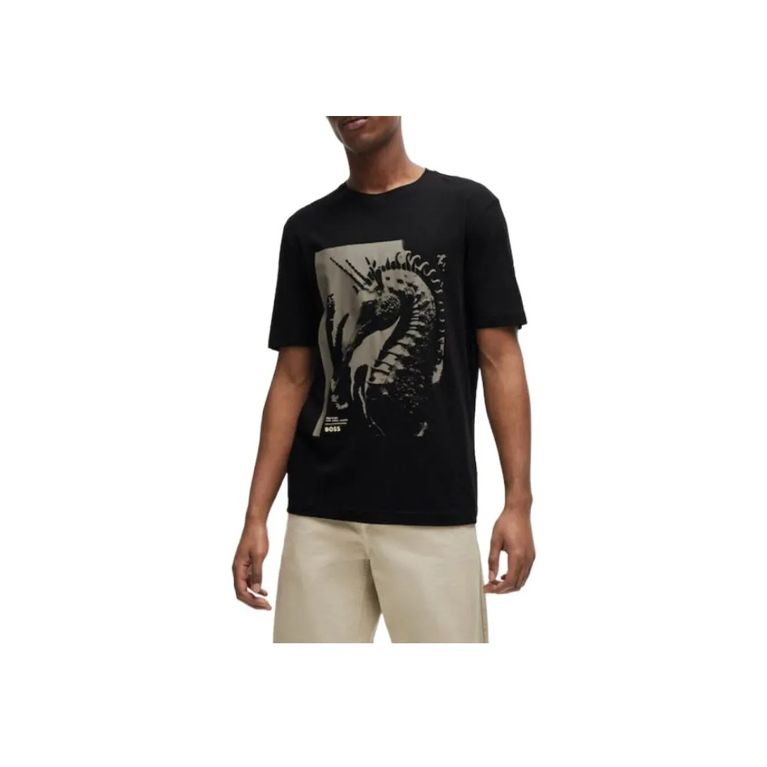 HUGO BOSS Logo-print Cotton T-shirt Black