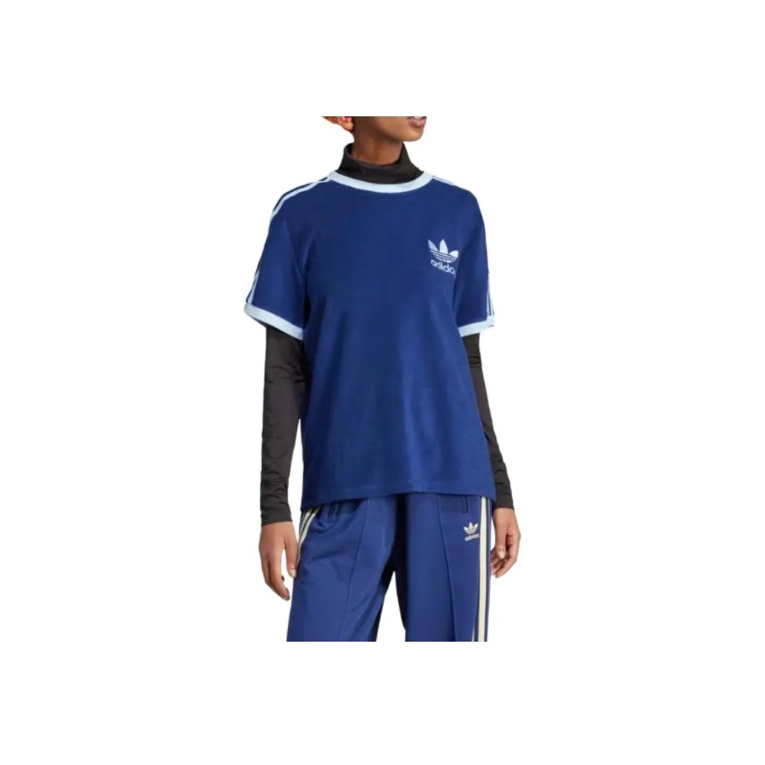 Adidas Originals Shamrock Retro Stripes T Shirt Women's Blue