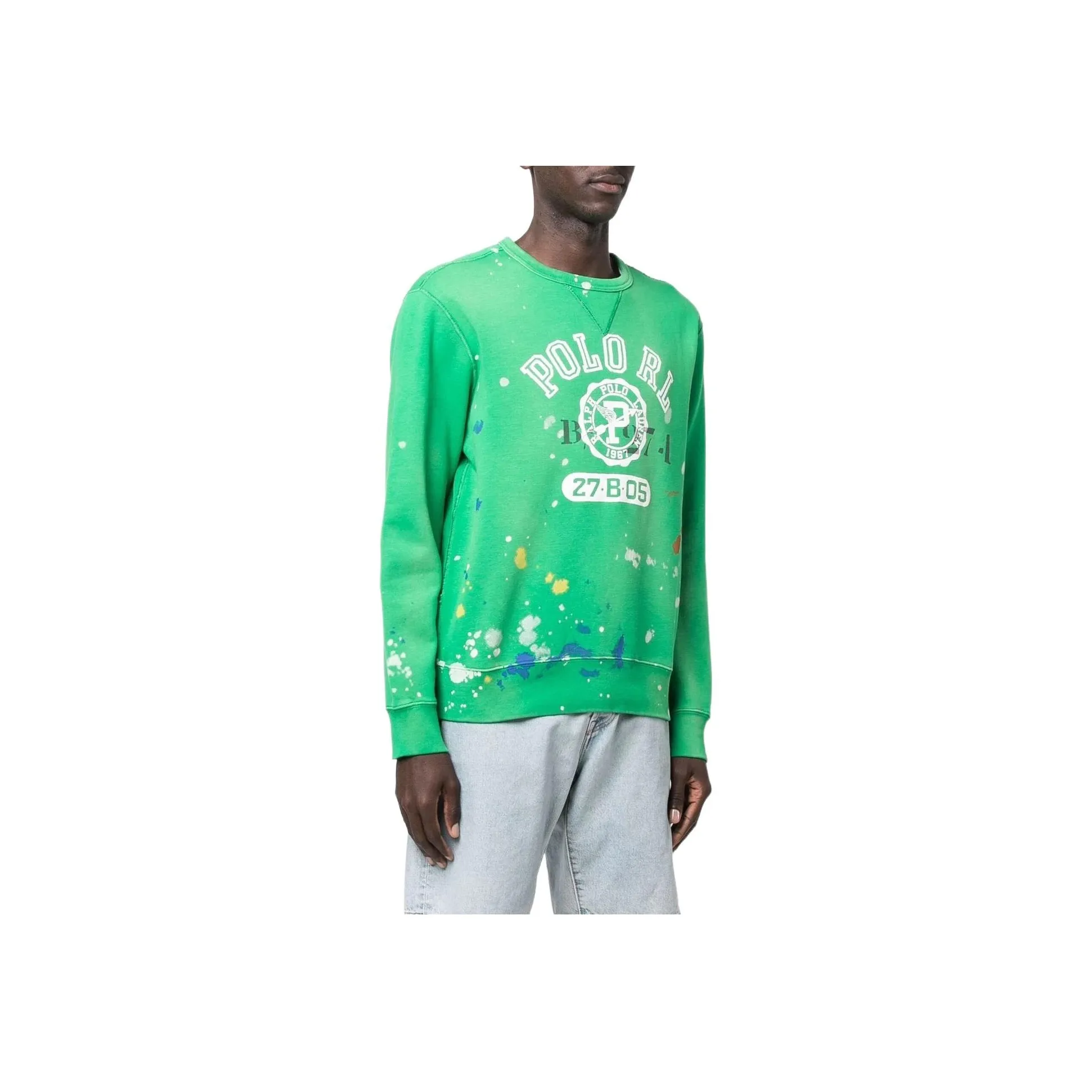 Polo Ralph Lauren SS22 Men's Vintage Fleece Crewneck Pullover Sweatshirt Green