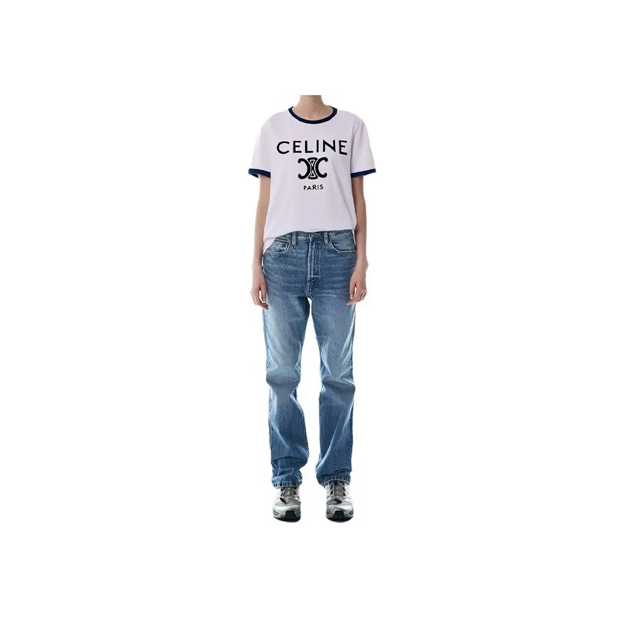 CELINE T Shirt 'Off White/Navy/Black'