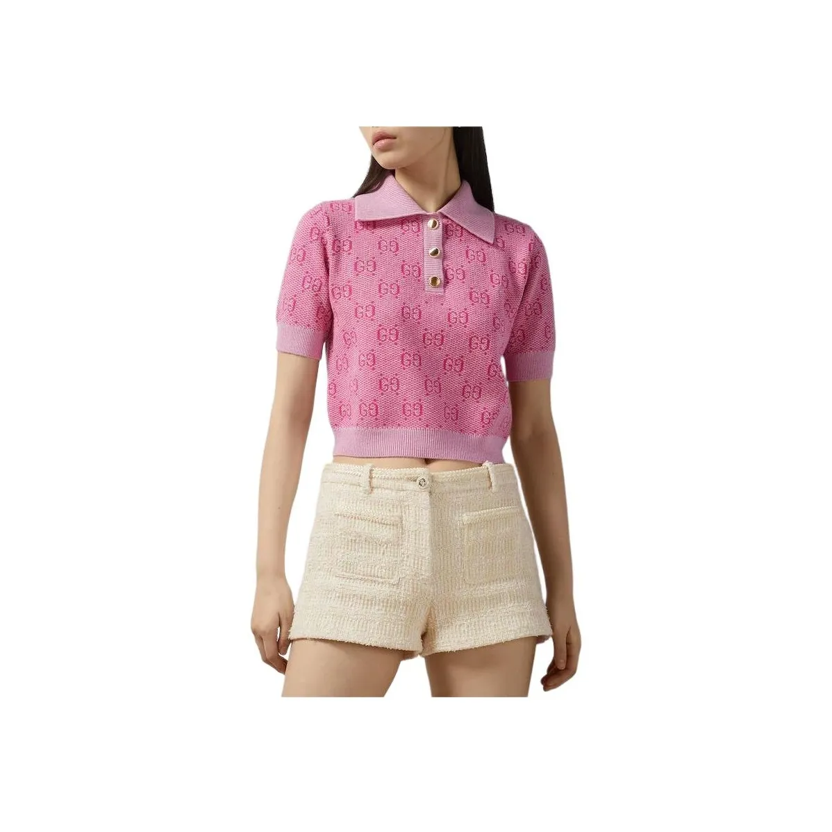 GUCCI Jacquard Polo 'Pink'