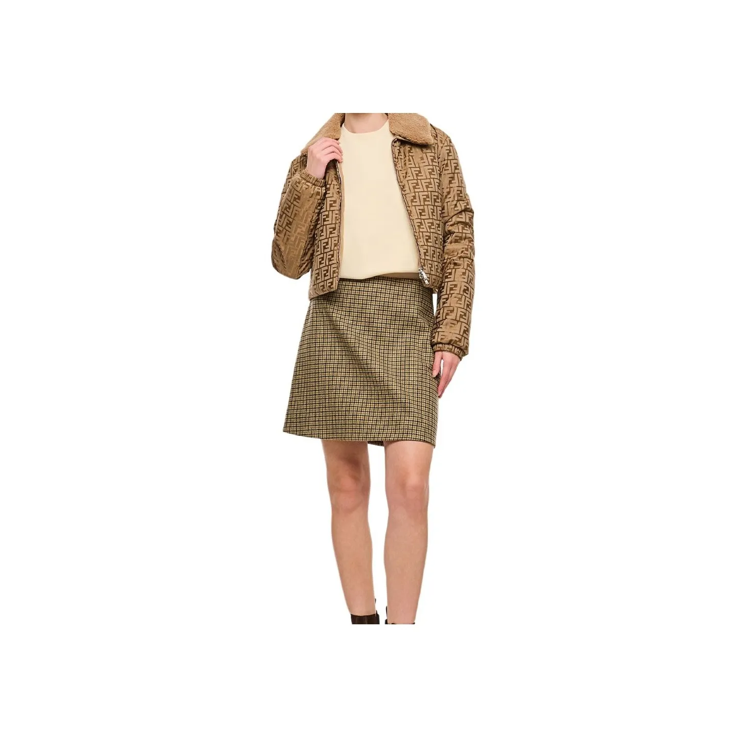 FENDI Logo Collar detail Bomber Jacket