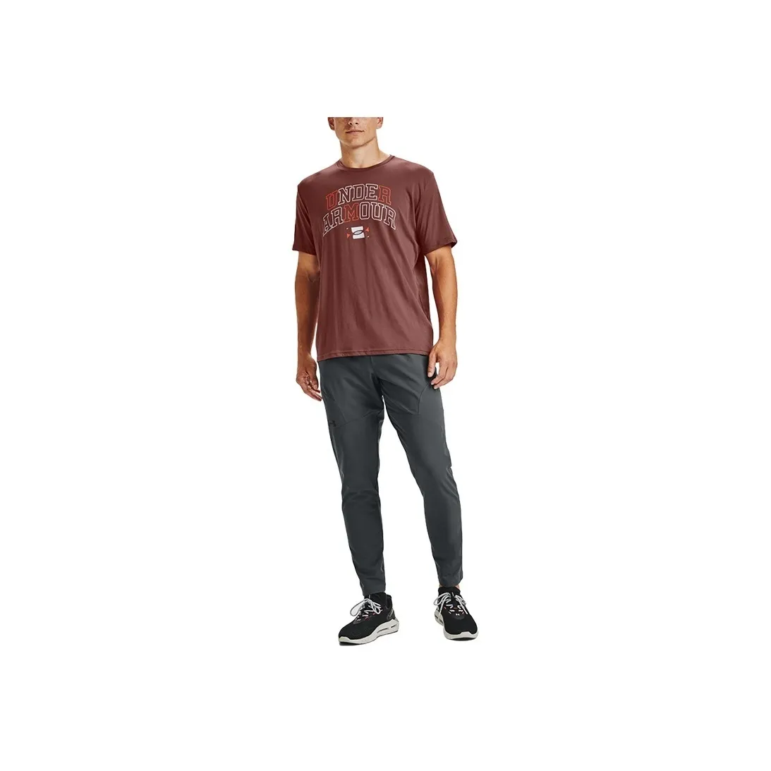 Under Armour Woven Collection Knitted Sweatpants Men Peach Gray